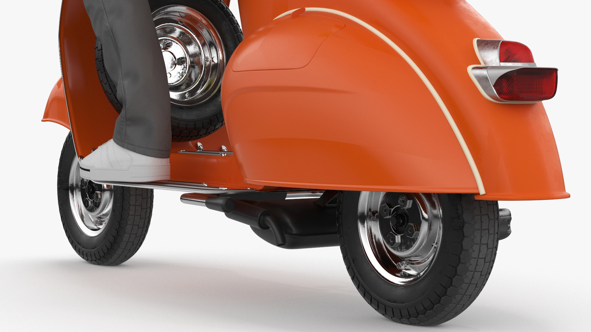 3D Delivery Man Riding Retro Scooter model