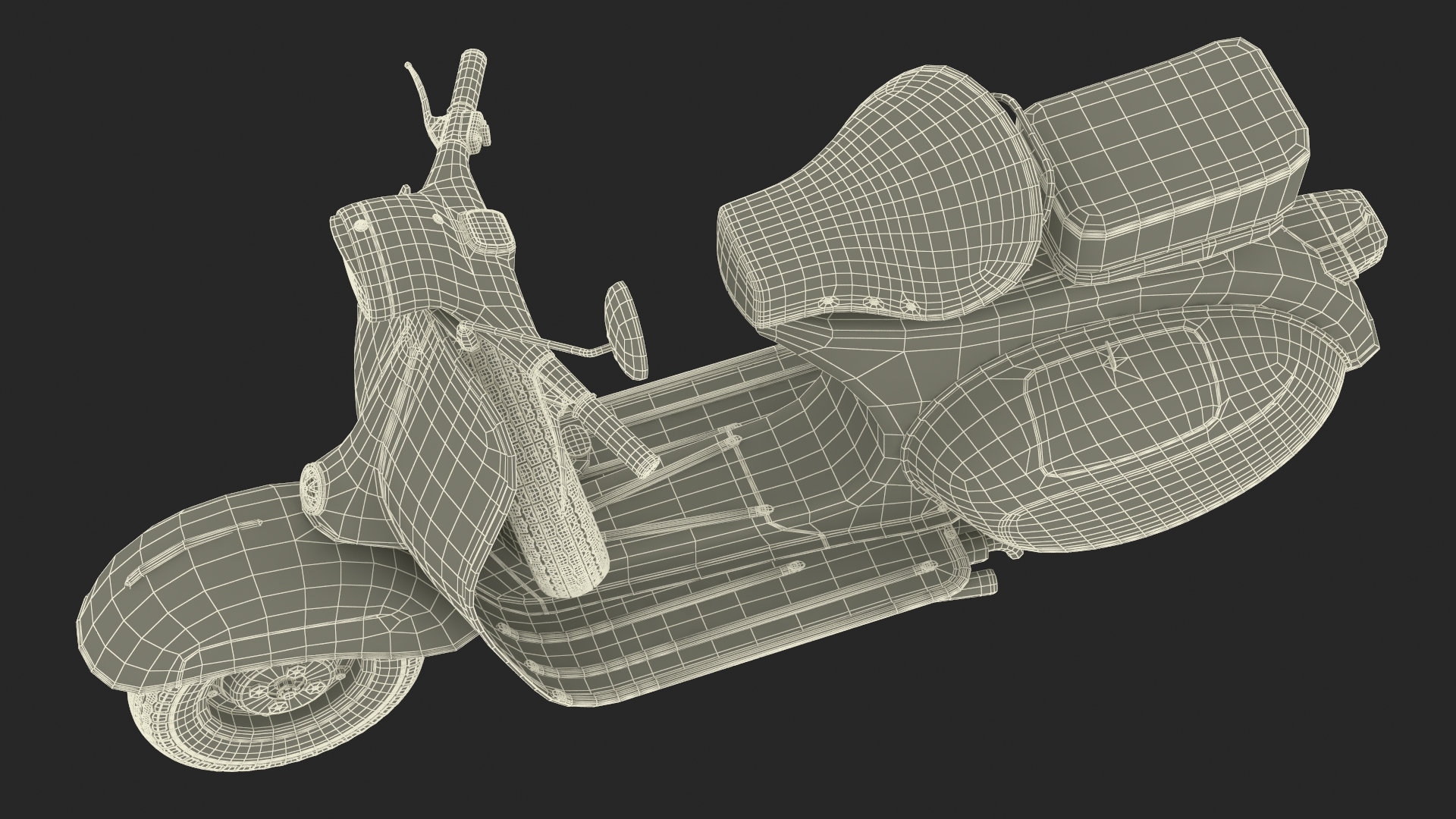 3D Delivery Man Riding Retro Scooter model