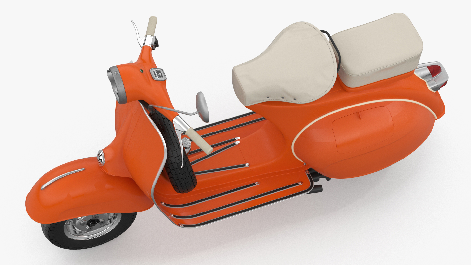 3D Delivery Man Riding Retro Scooter model