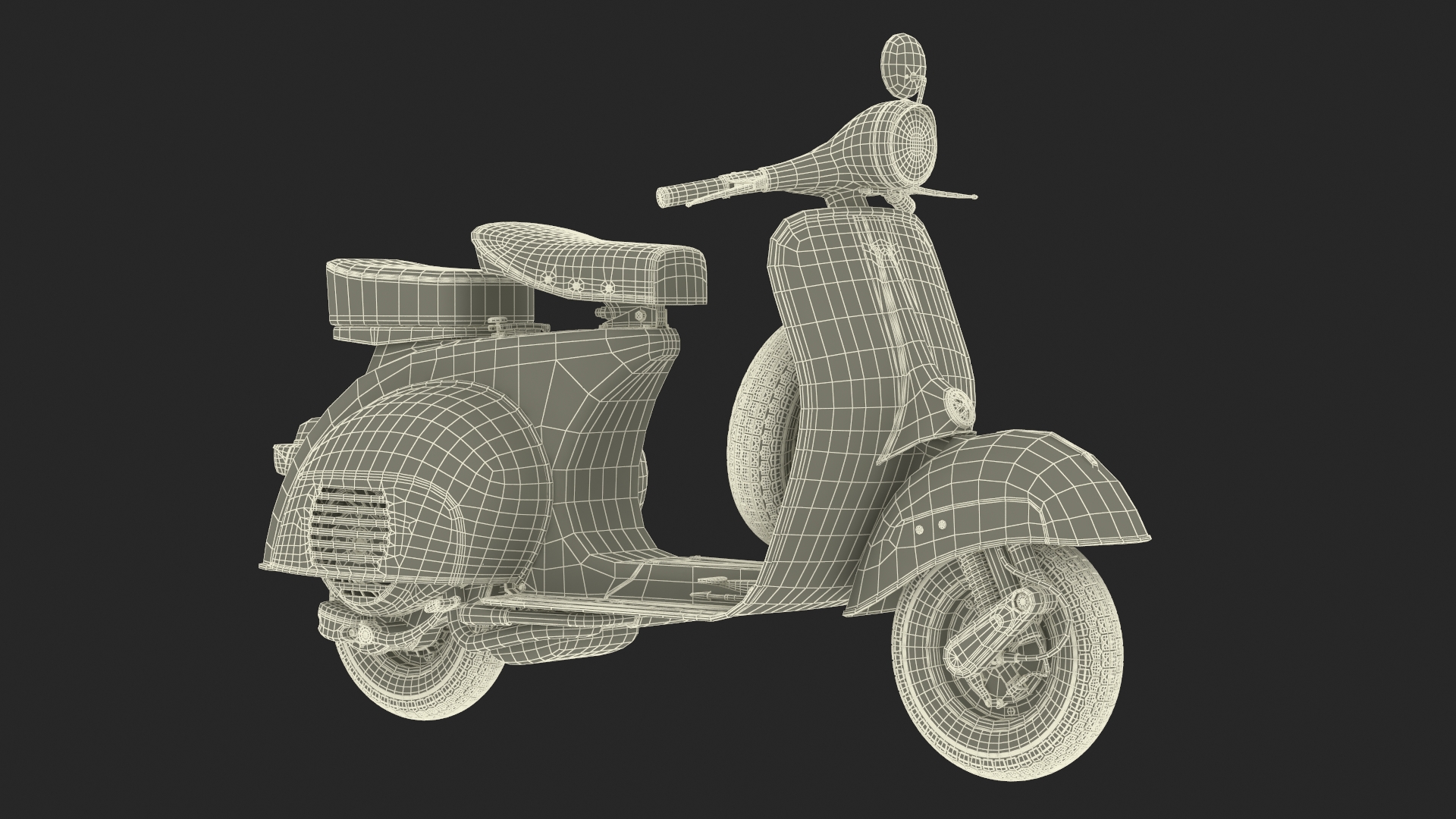 3D Delivery Man Riding Retro Scooter model