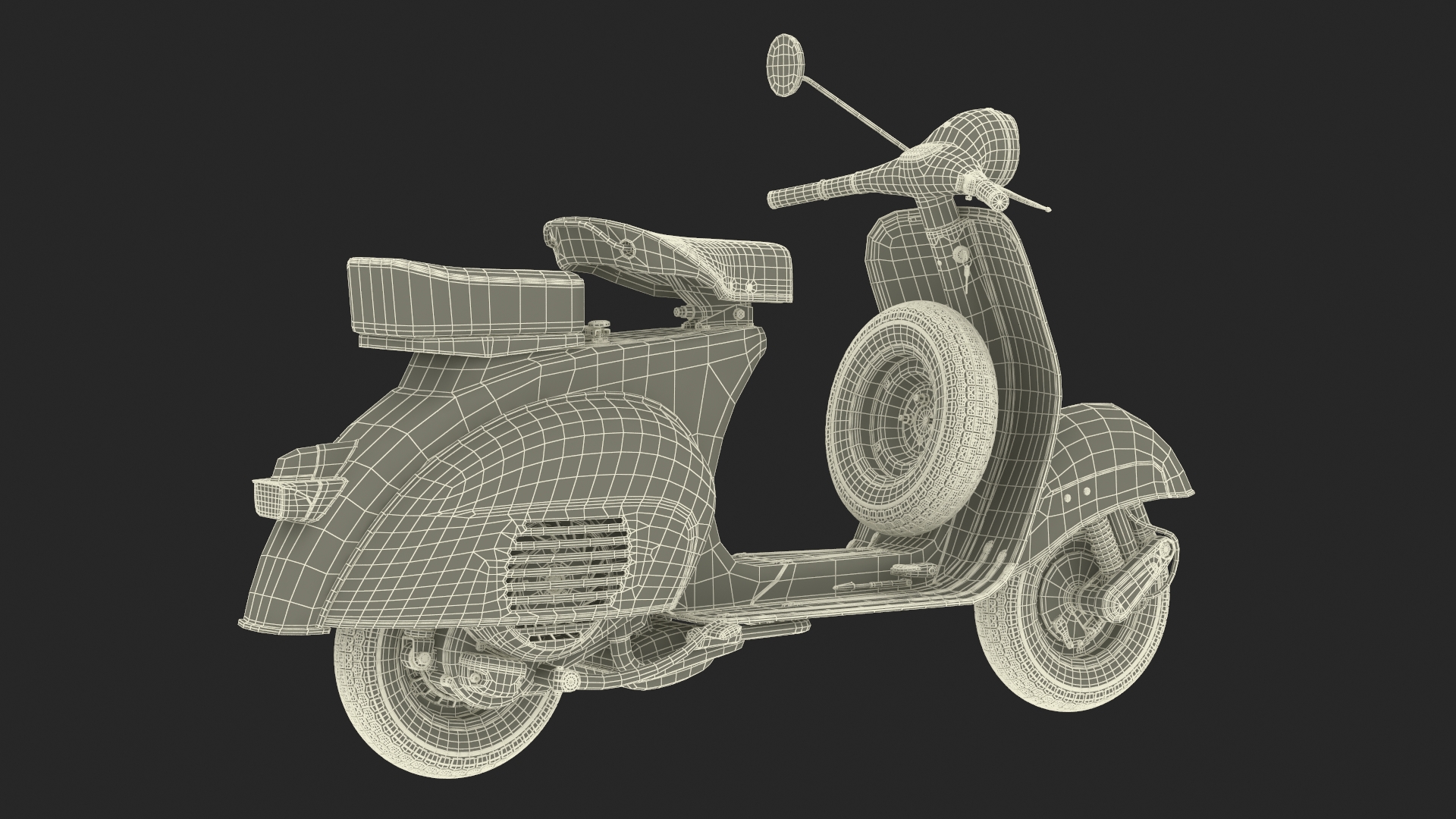 3D Delivery Man Riding Retro Scooter model