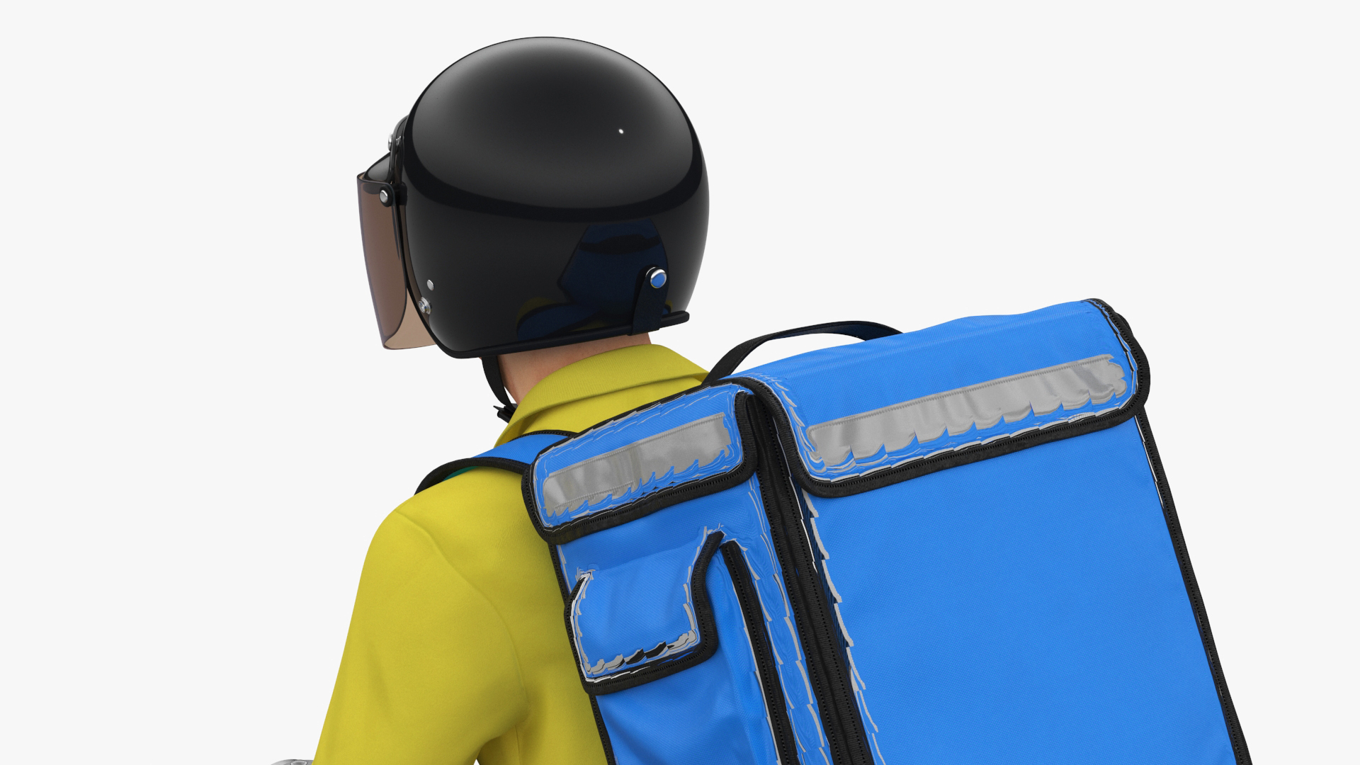 3D Delivery Man Riding Retro Scooter model