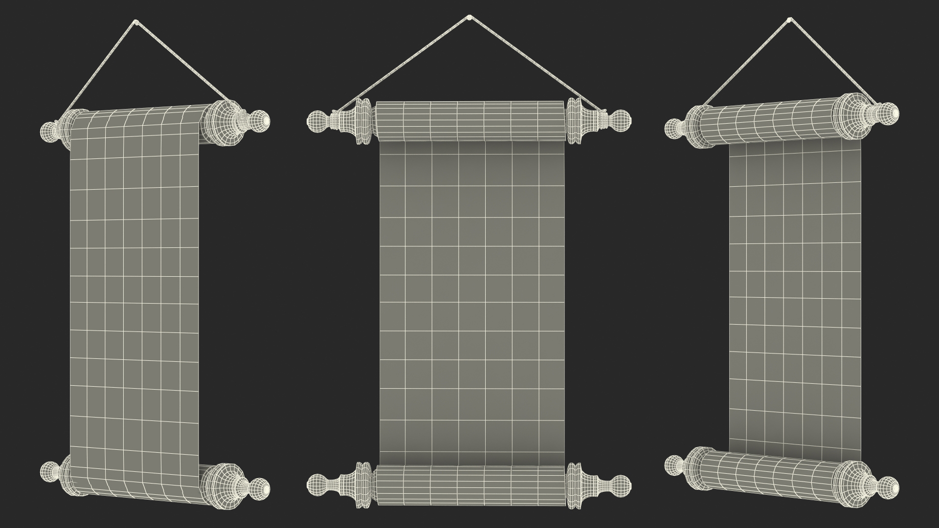 3D model Paper Scroll Wall Hanging