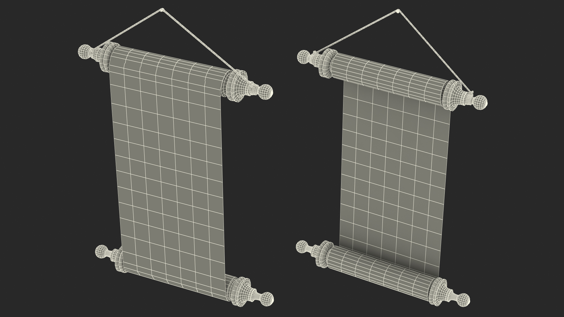 3D model Paper Scroll Wall Hanging