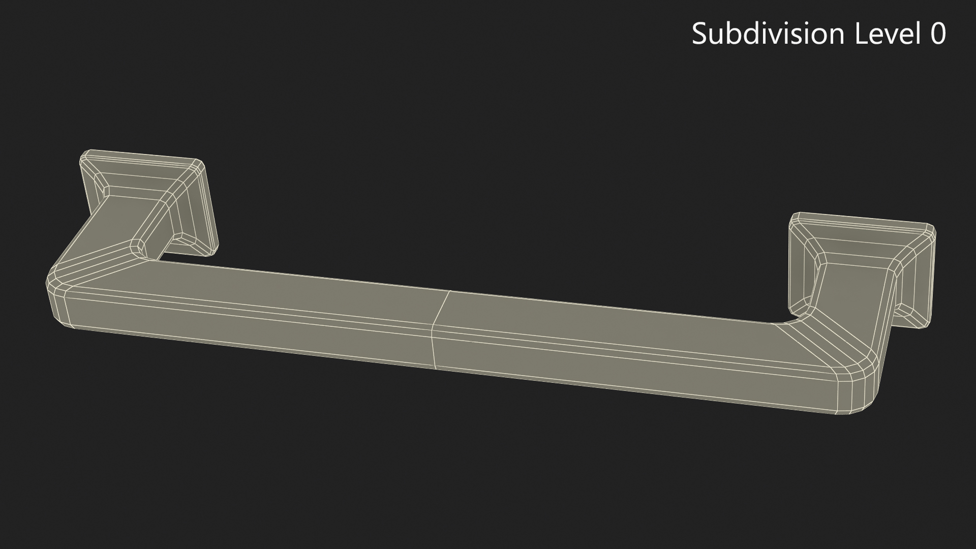 3D model Kitchen Cabinet Handle Footed Black