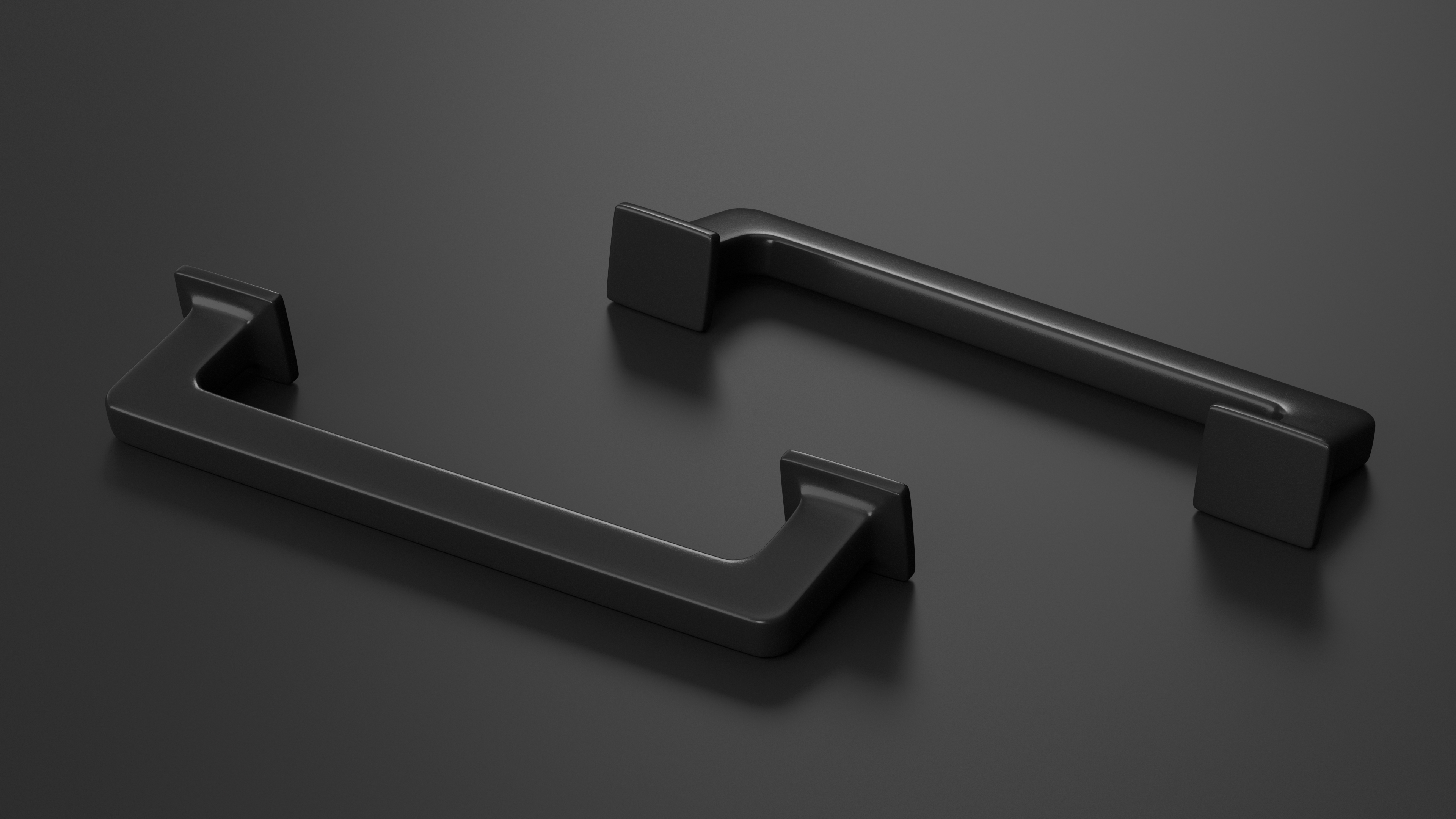 3D model Kitchen Cabinet Handle Footed Black