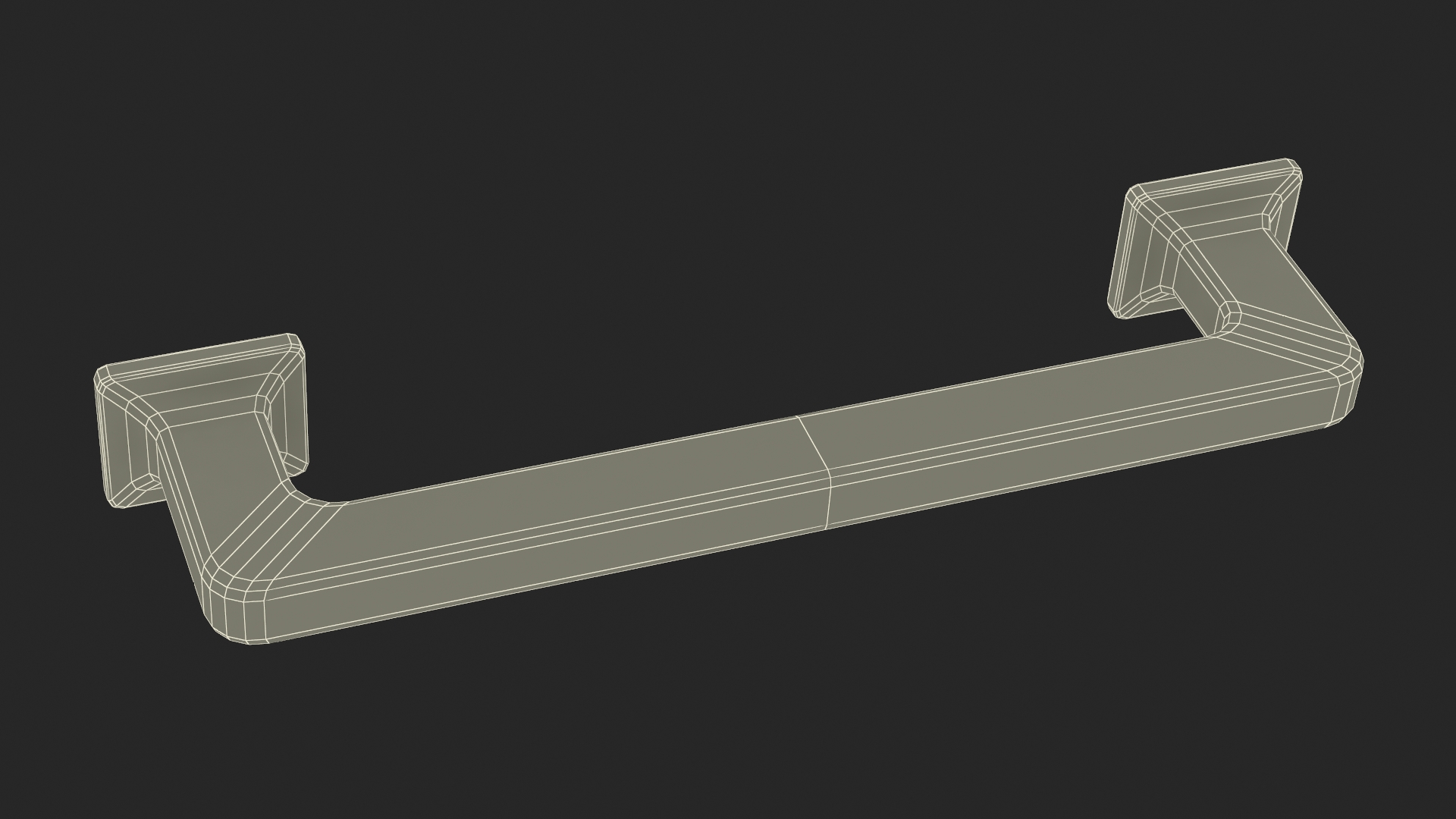 3D model Kitchen Cabinet Handle Footed Black