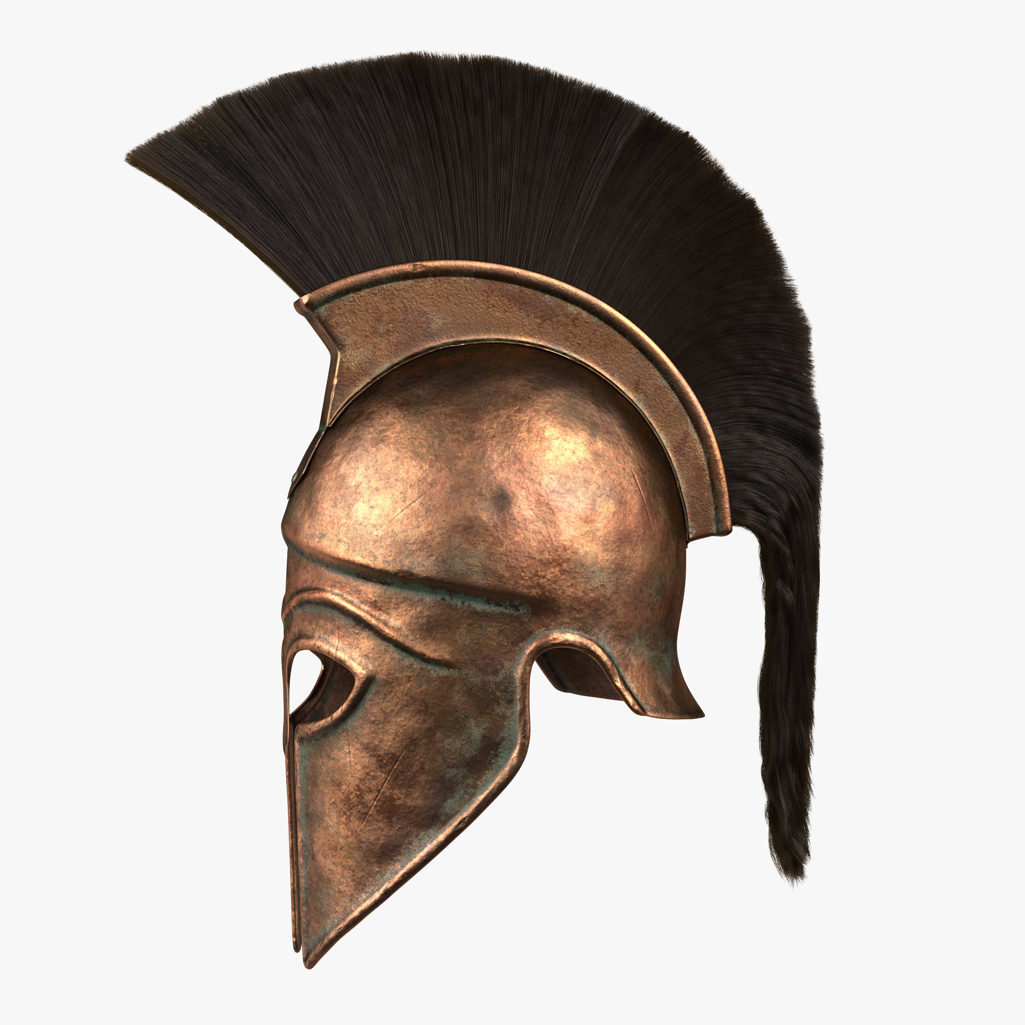 Ancient Greek Corinthian Helmet with Crest