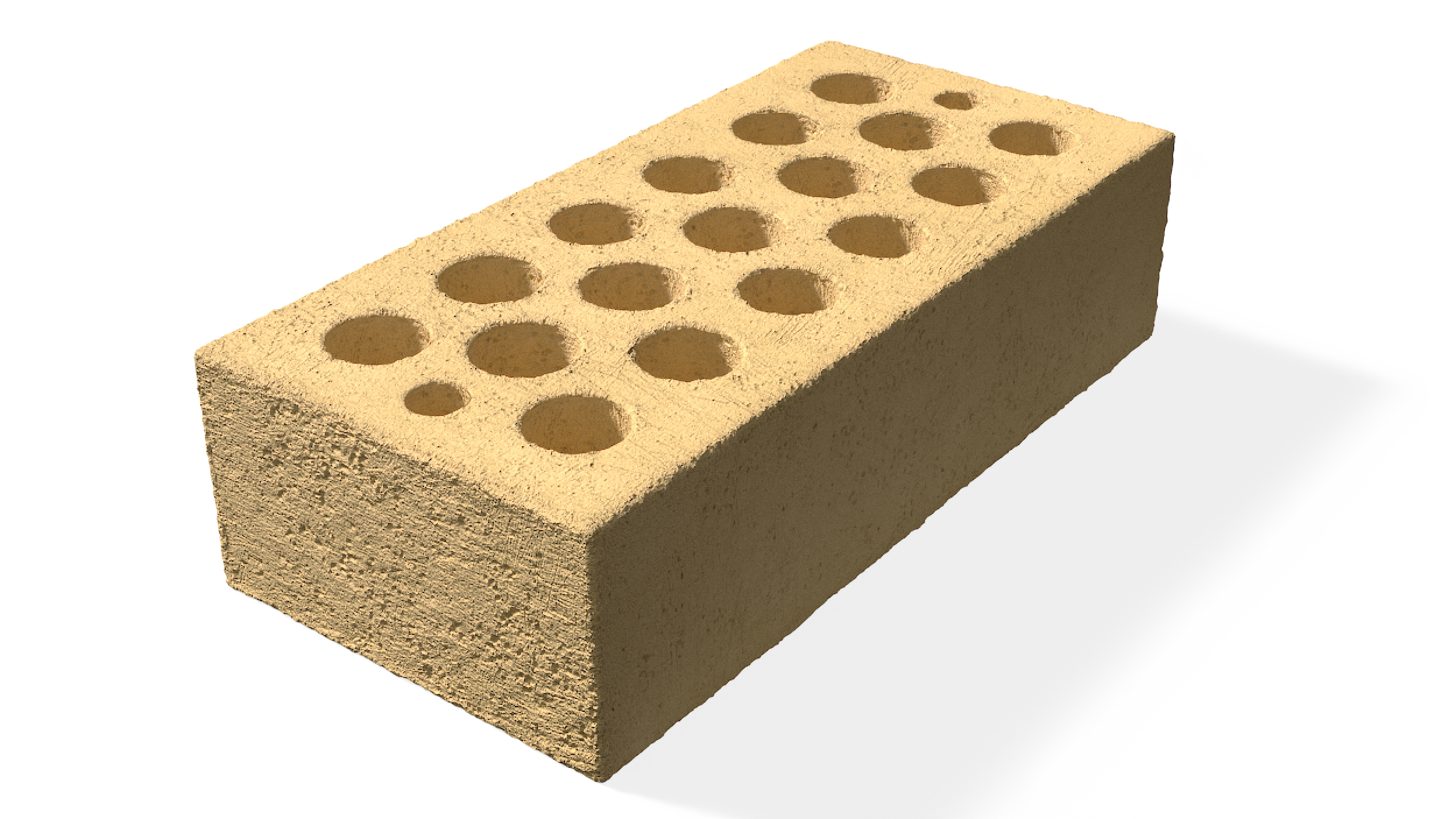 3D model Hollow Ochre Calcium Silicate Block