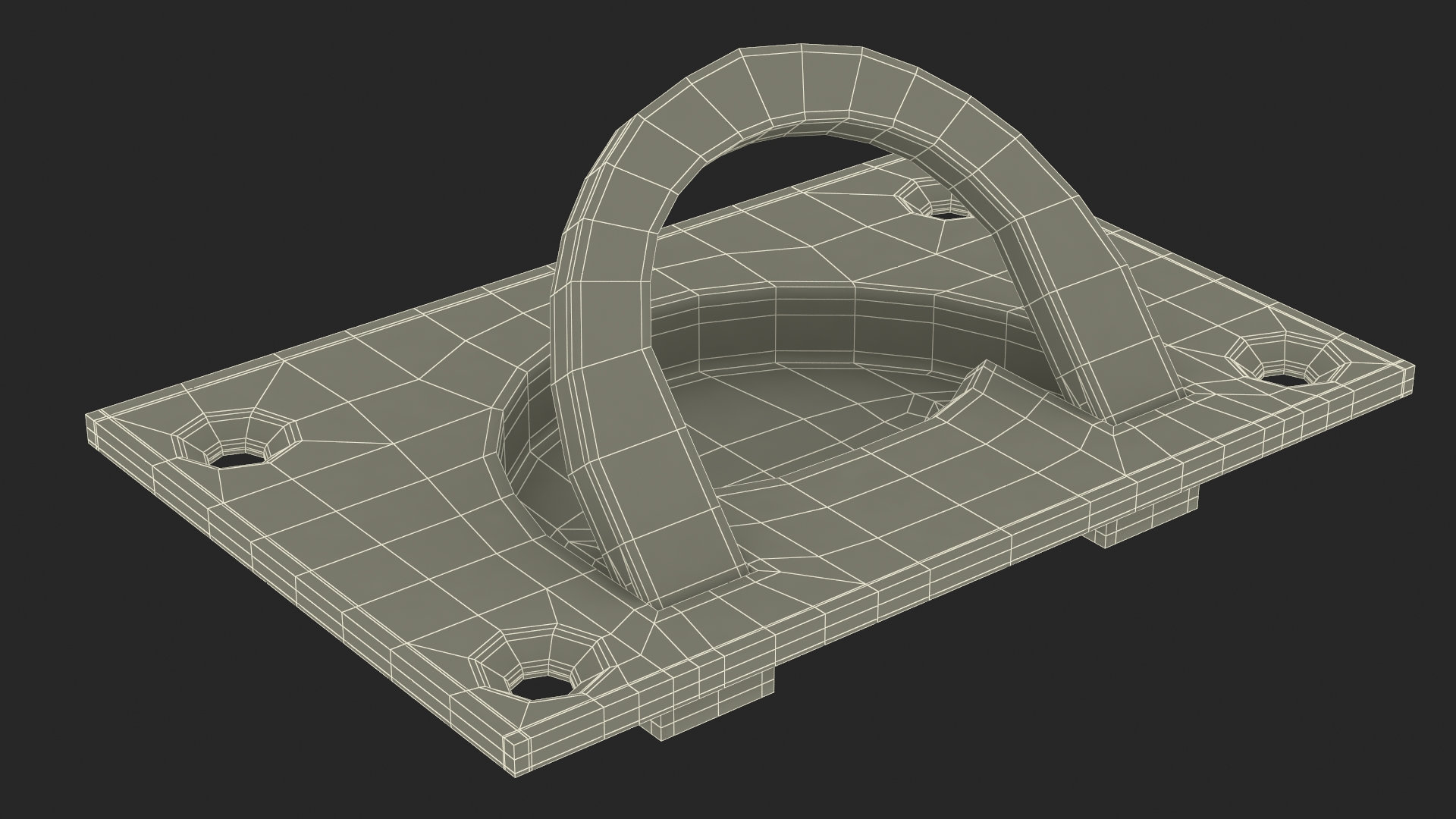 Kitchen Cabinet Handle Recessed Black 3D