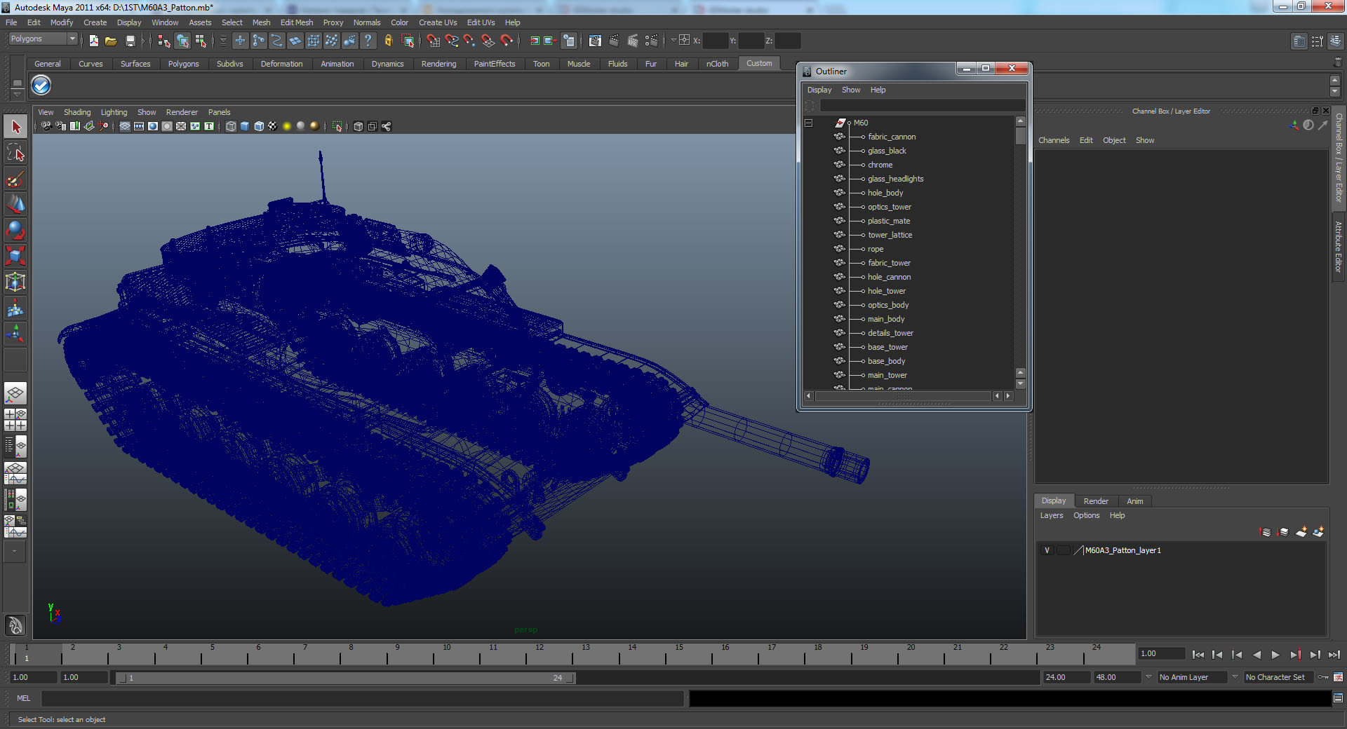 Main Battle Tank M60 Patton 3D