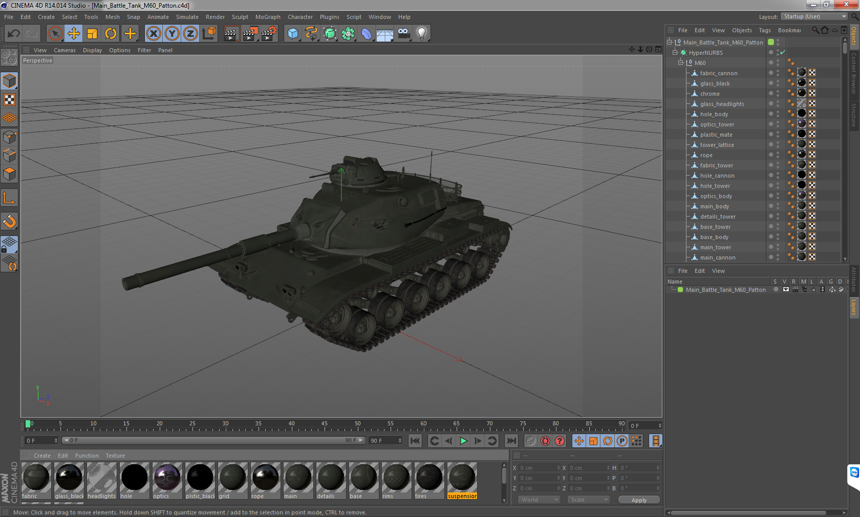 Main Battle Tank M60 Patton 3D