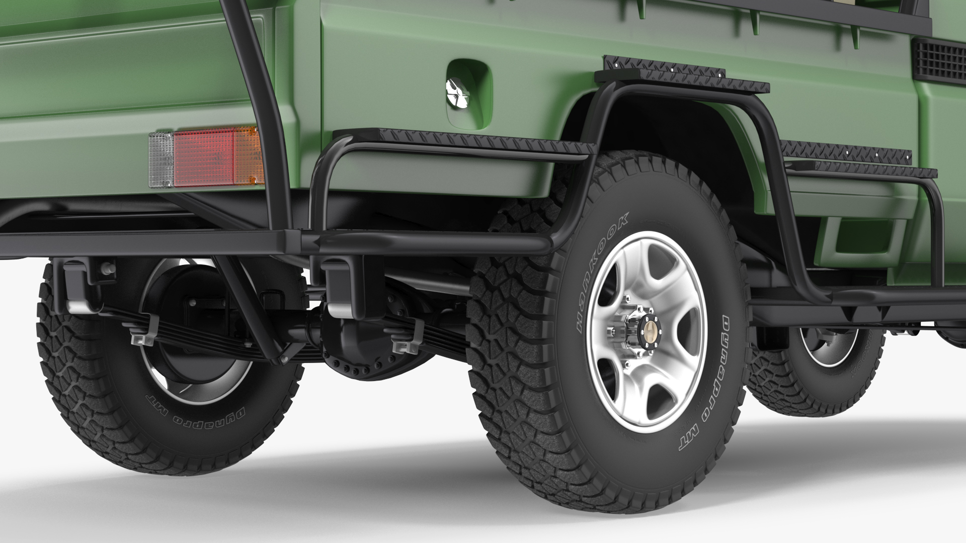 3D Toyota Land Cruiser Safari Open Sided Green Clean Rigged