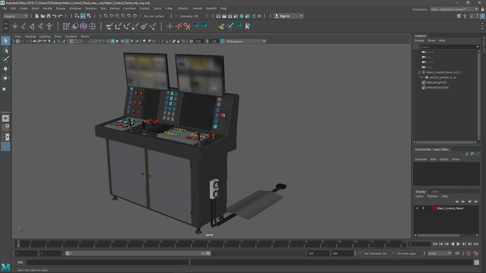 3D Main Control Panel model