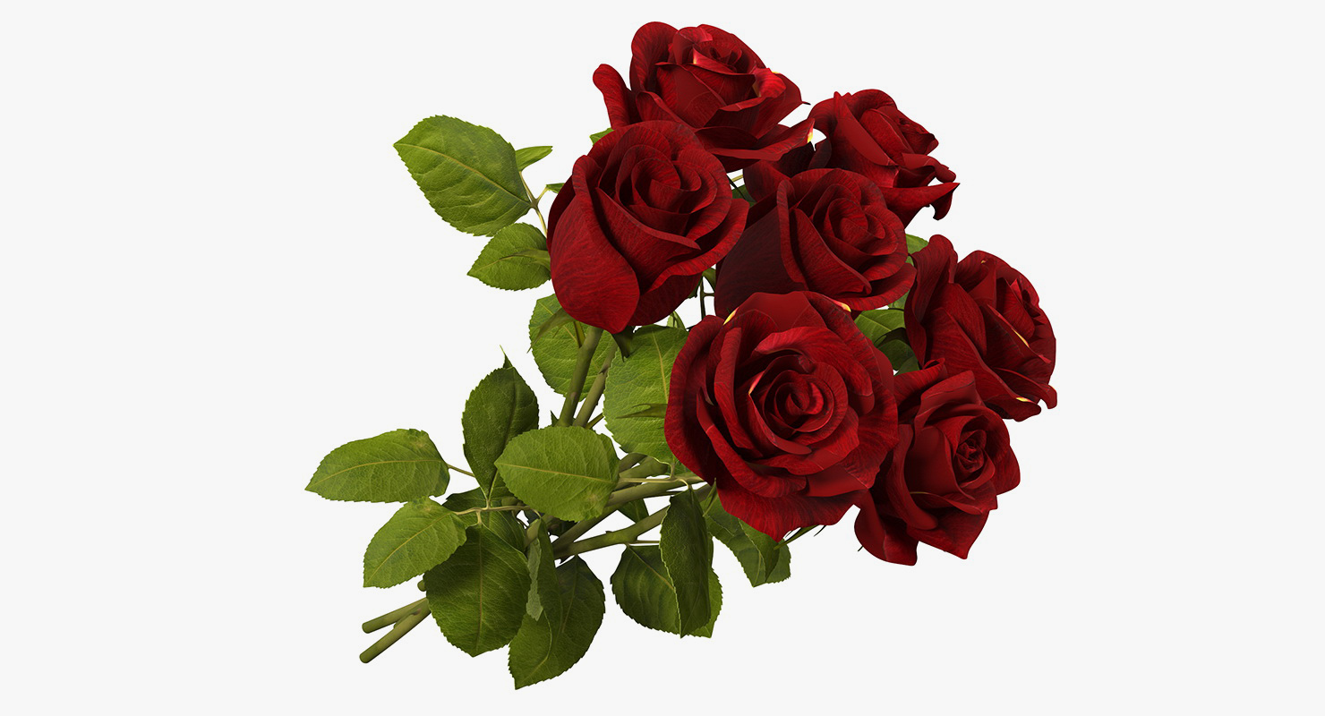 Rigged Man and Woman With White Roses 3D