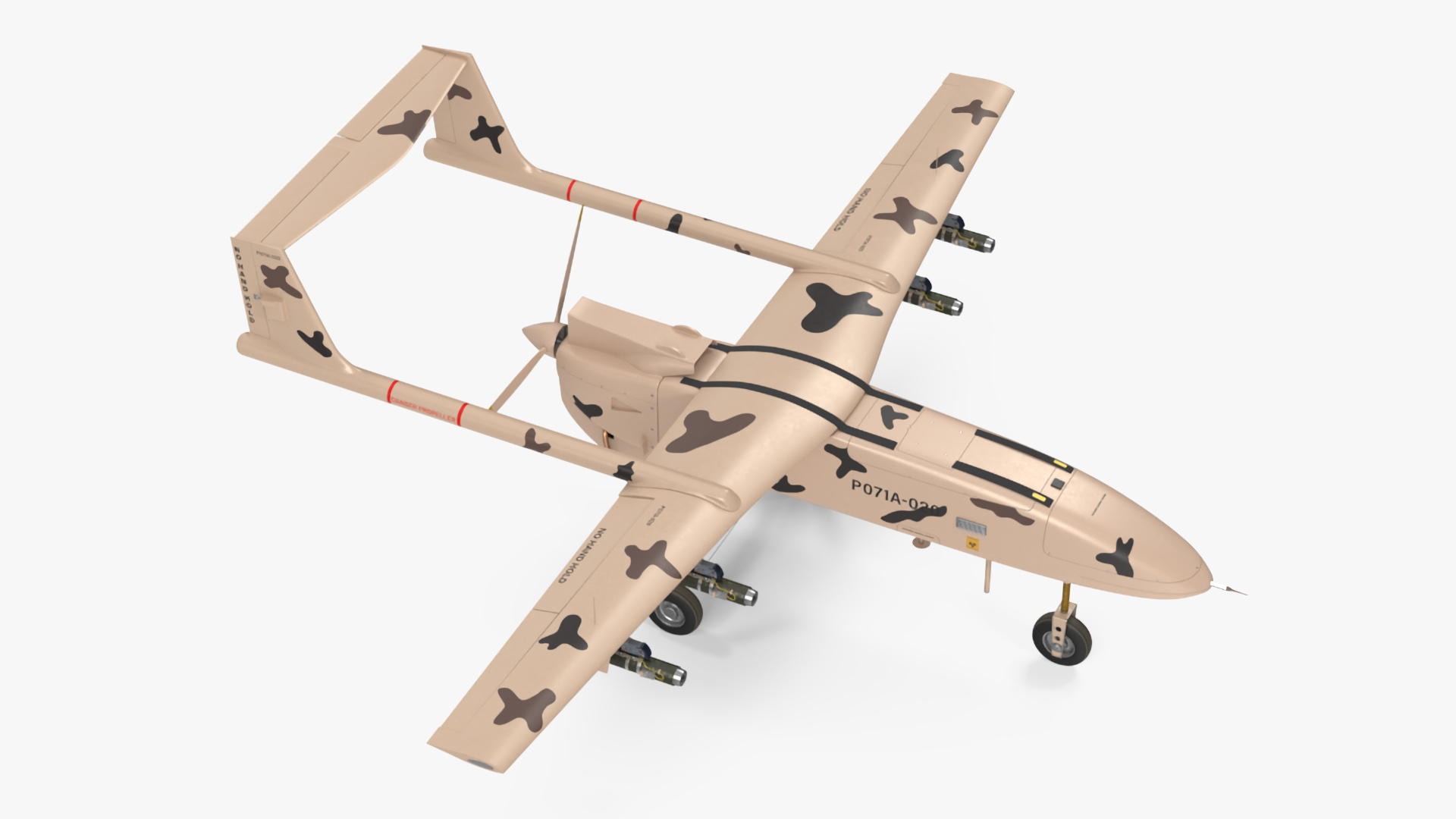 Camouflage Iranian Drone Mohajer-6 3D model