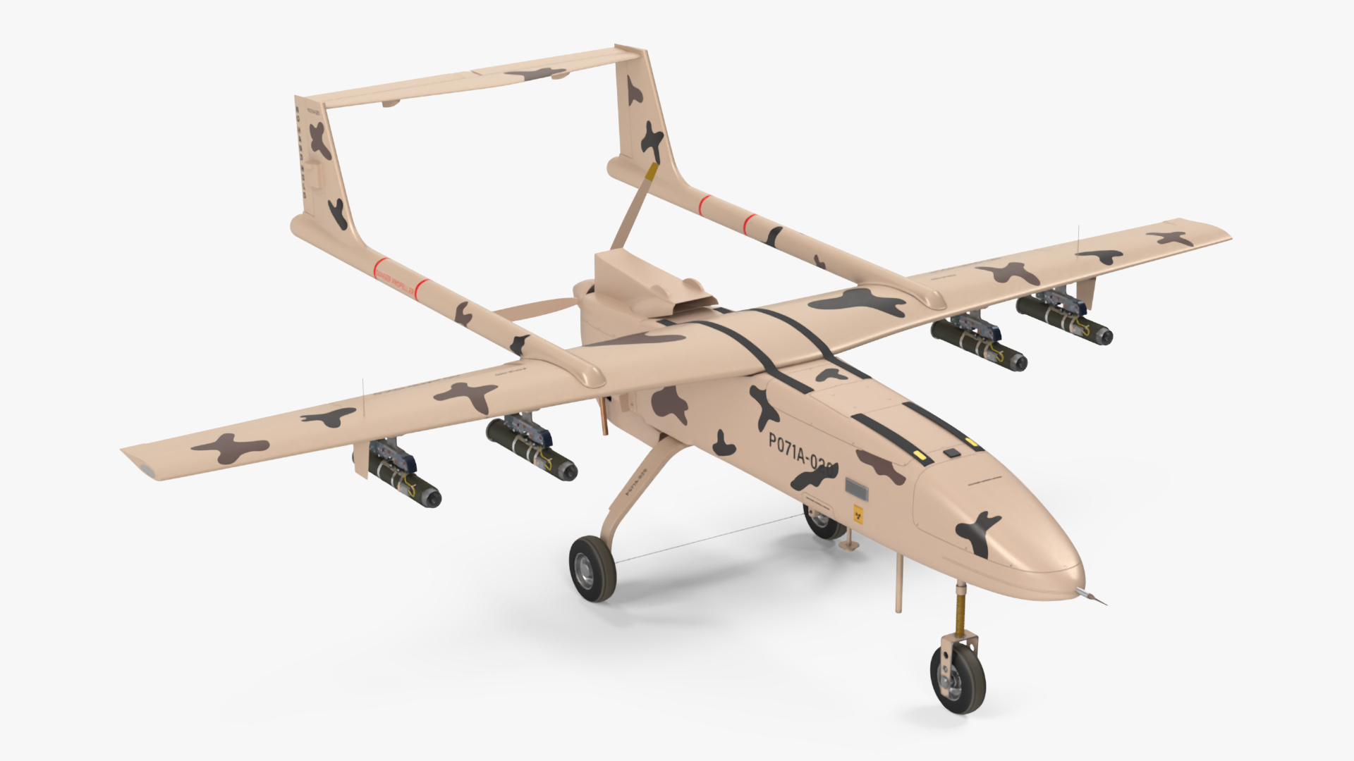 Camouflage Iranian Drone Mohajer-6 3D model