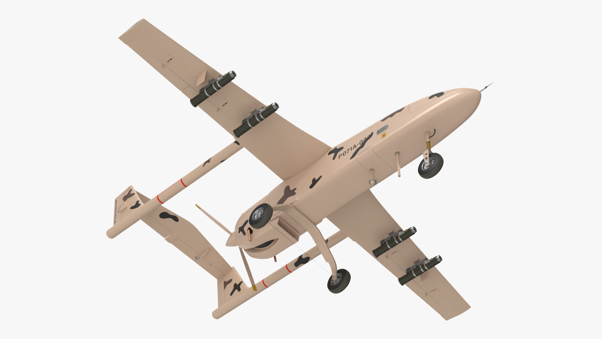 Camouflage Iranian Drone Mohajer-6 3D model
