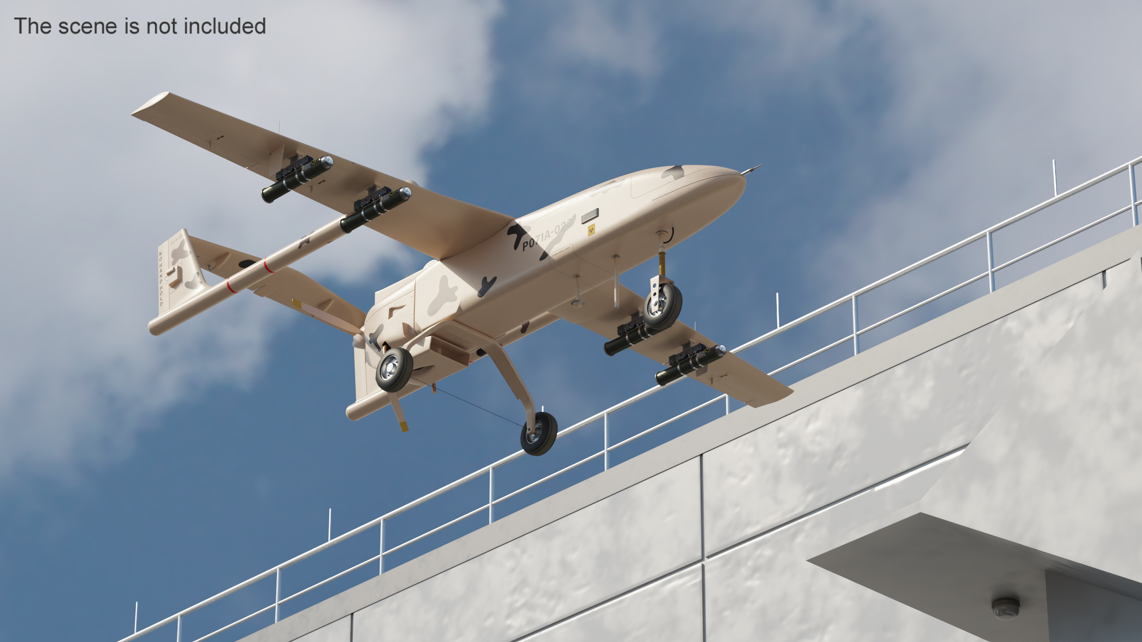 Camouflage Iranian Drone Mohajer-6 3D model