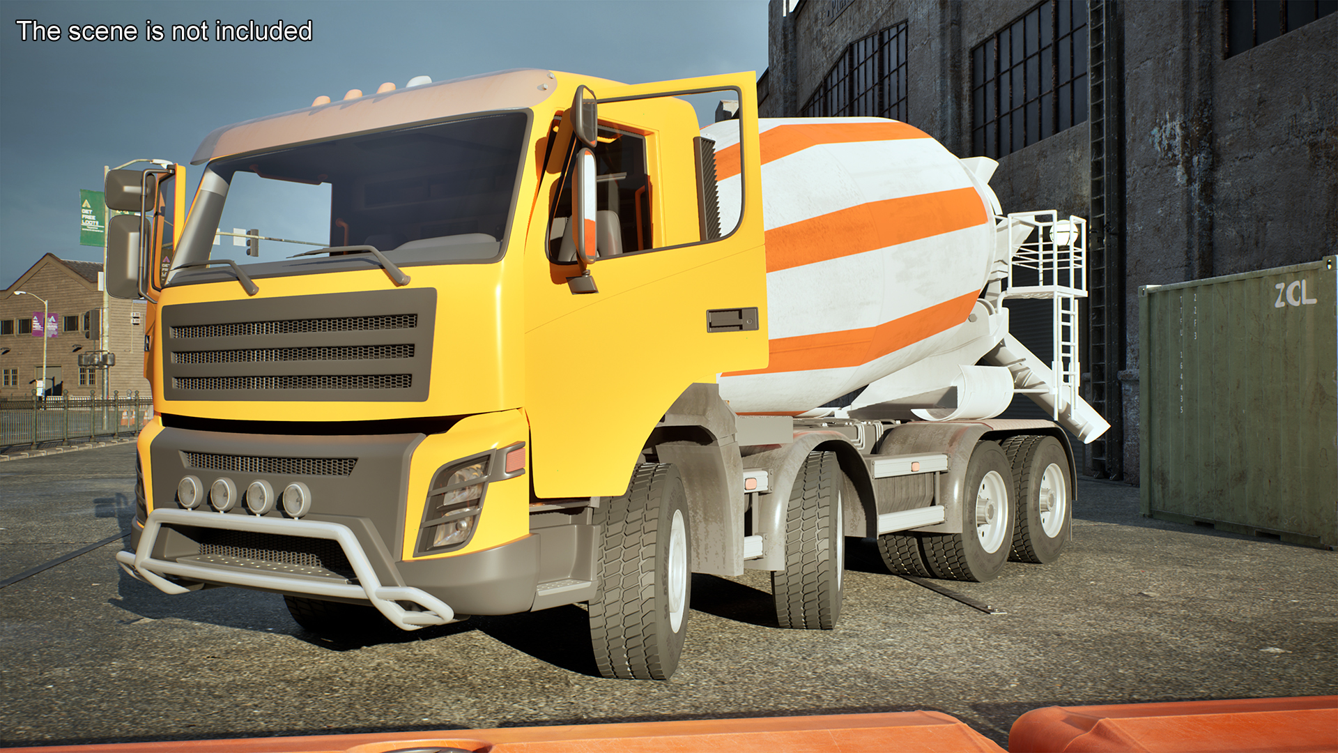 3D Concrete Mixer Truck Rigged for Maya