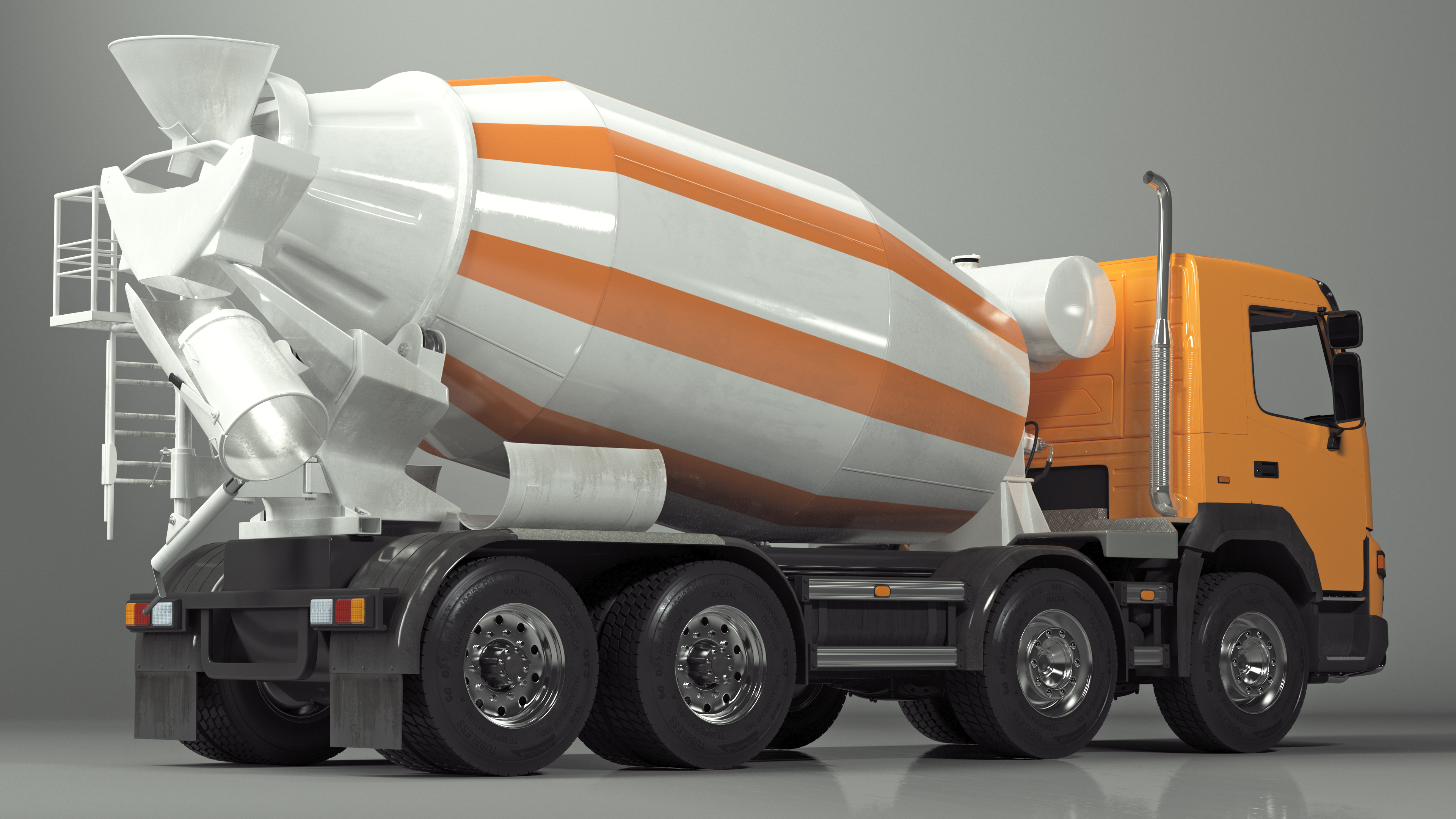 3D Concrete Mixer Truck Rigged for Maya