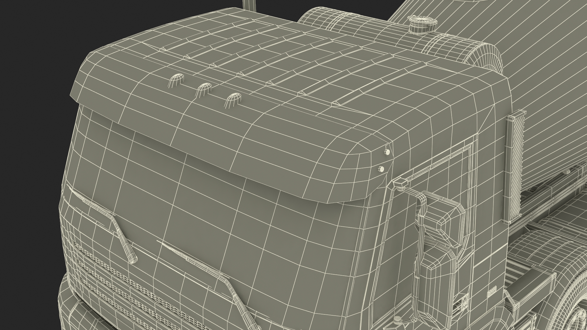 3D Concrete Mixer Truck Rigged for Maya