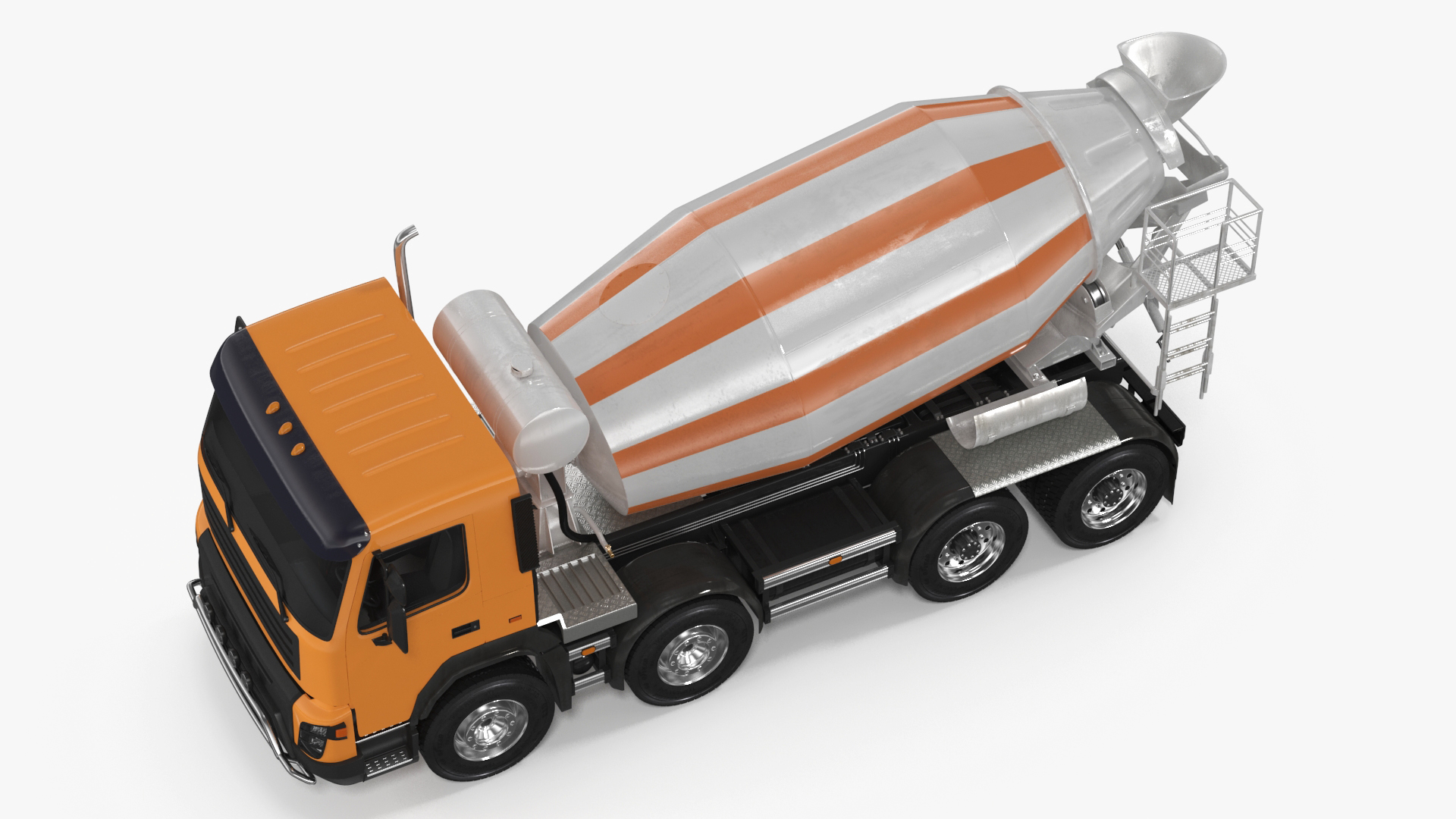 3D Concrete Mixer Truck Rigged for Maya