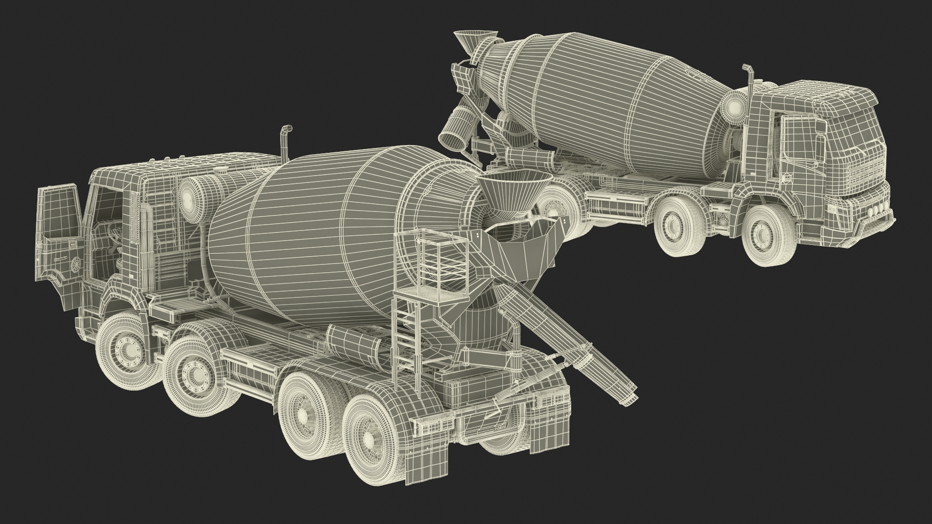 3D Concrete Mixer Truck Rigged for Maya