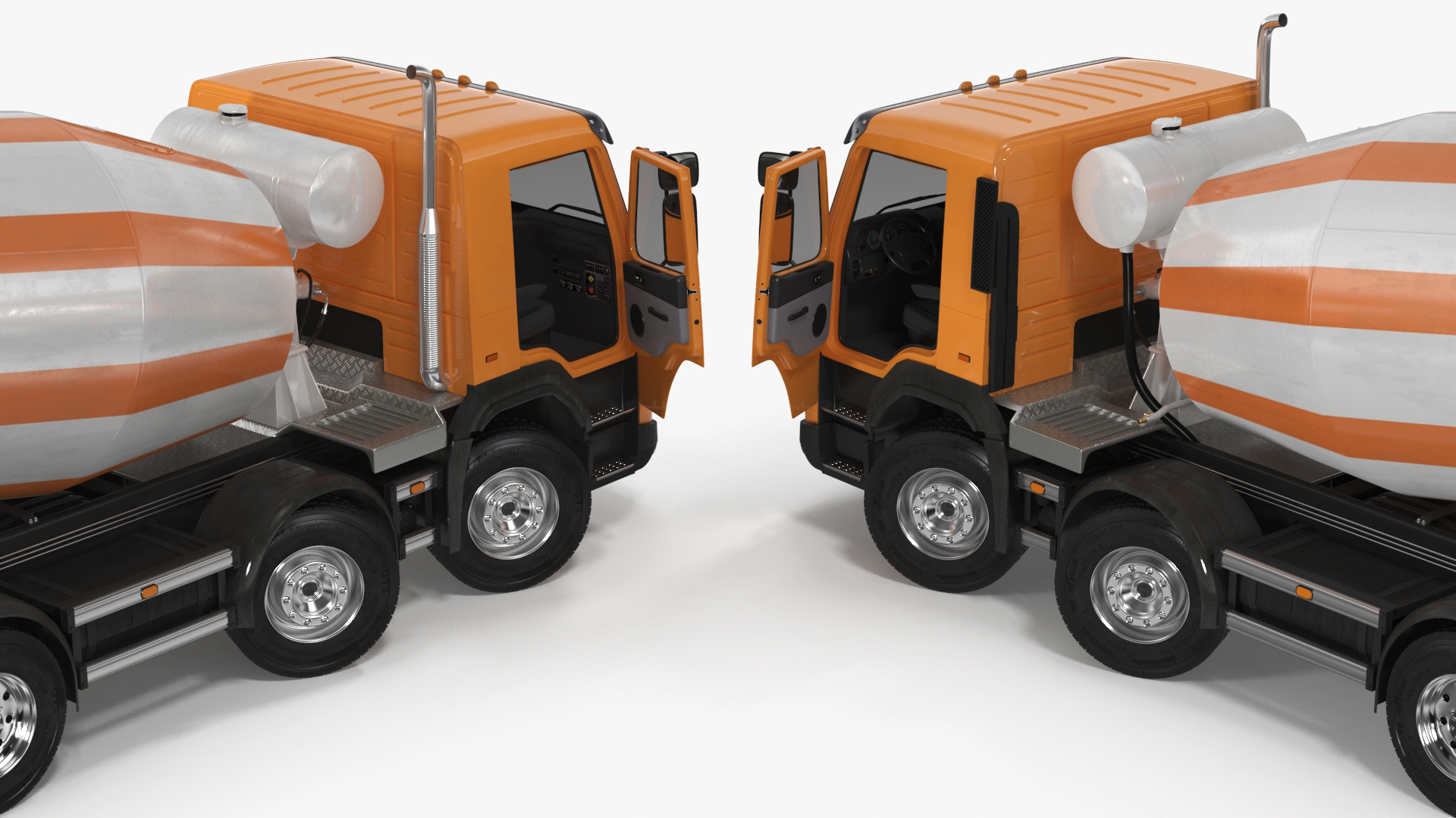 3D Concrete Mixer Truck Rigged for Maya