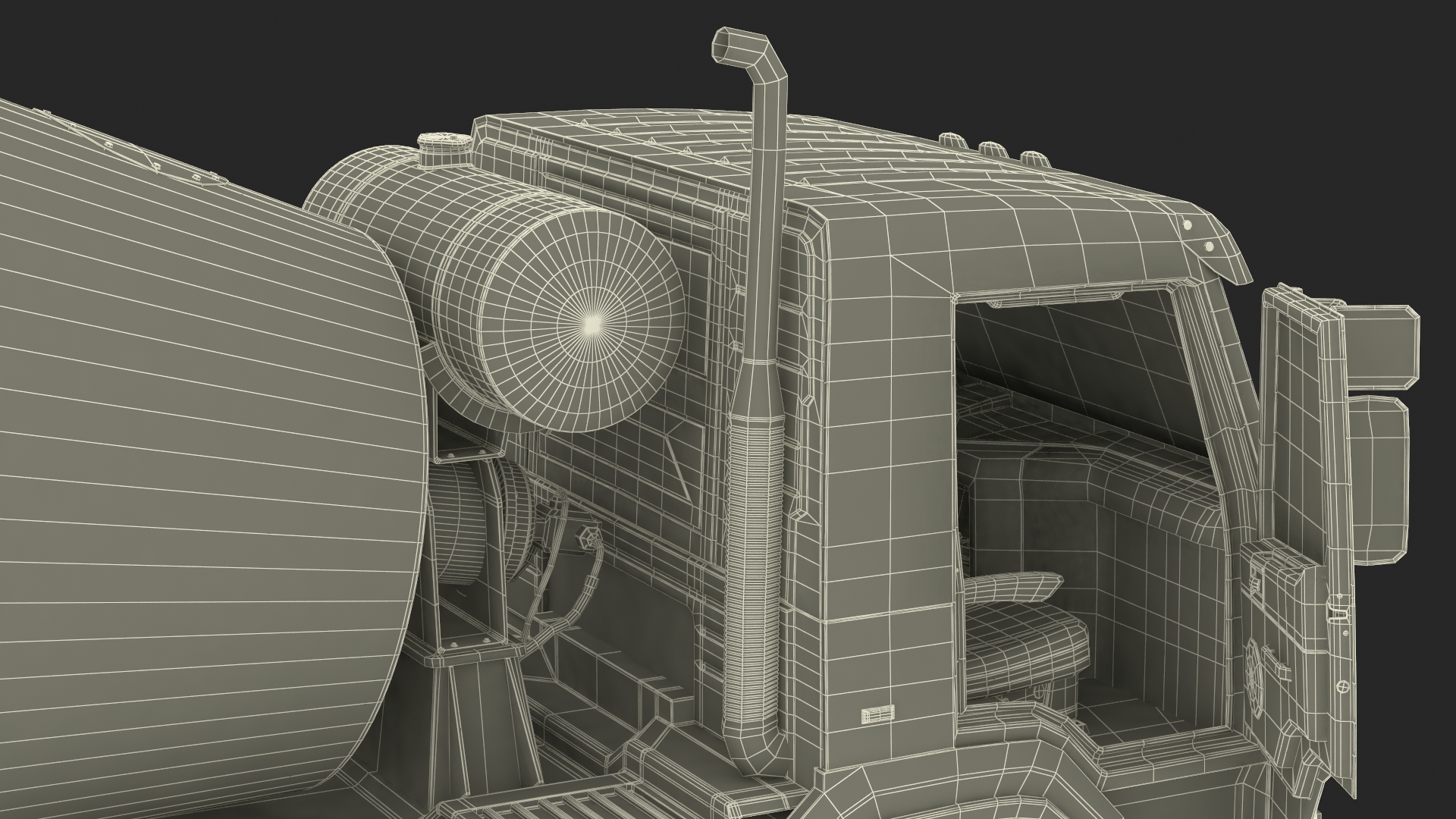 3D Concrete Mixer Truck Rigged for Maya