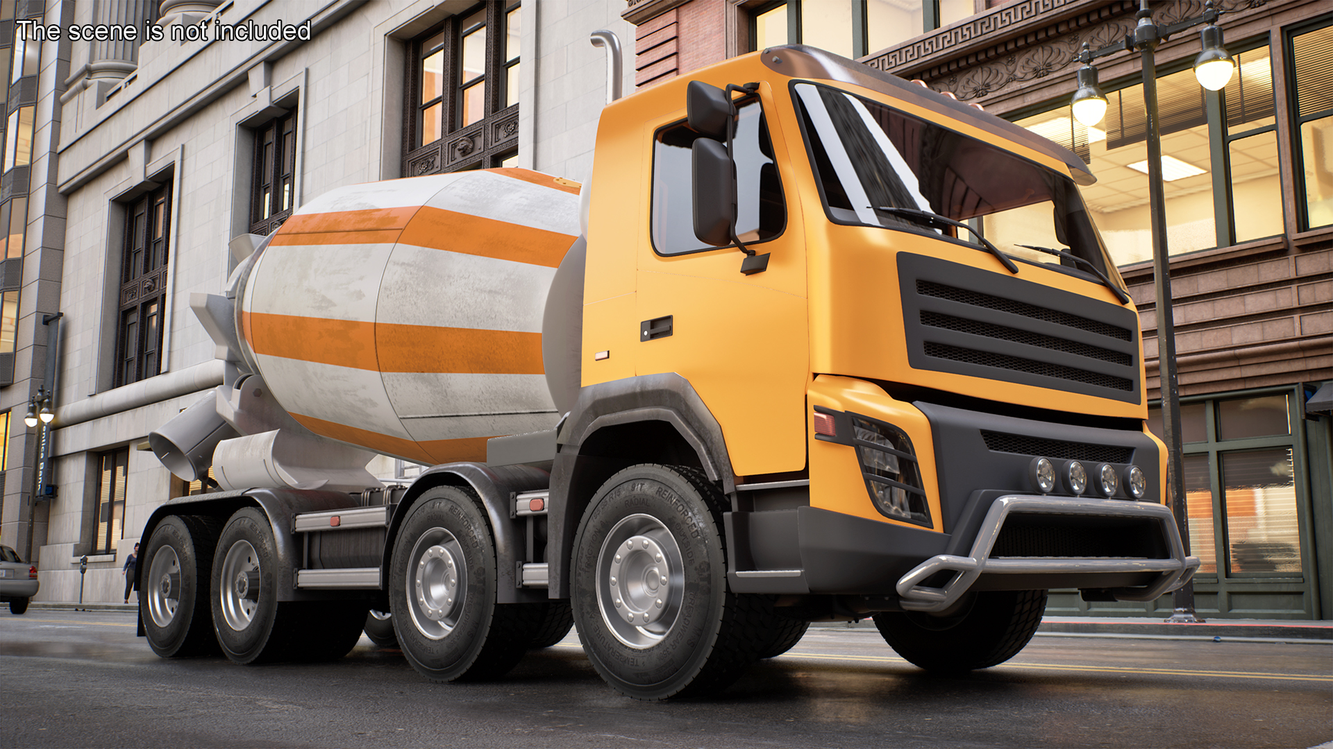 3D Concrete Mixer Truck Rigged for Maya