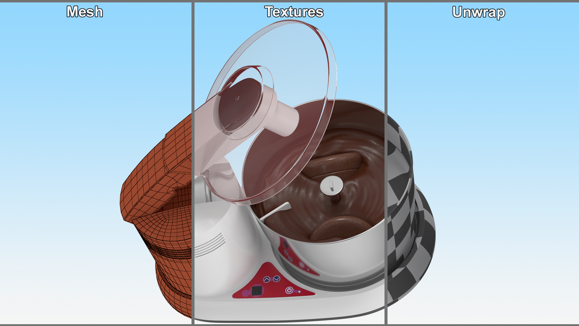 3D Chocolate Melangeur Red with Chocolate model