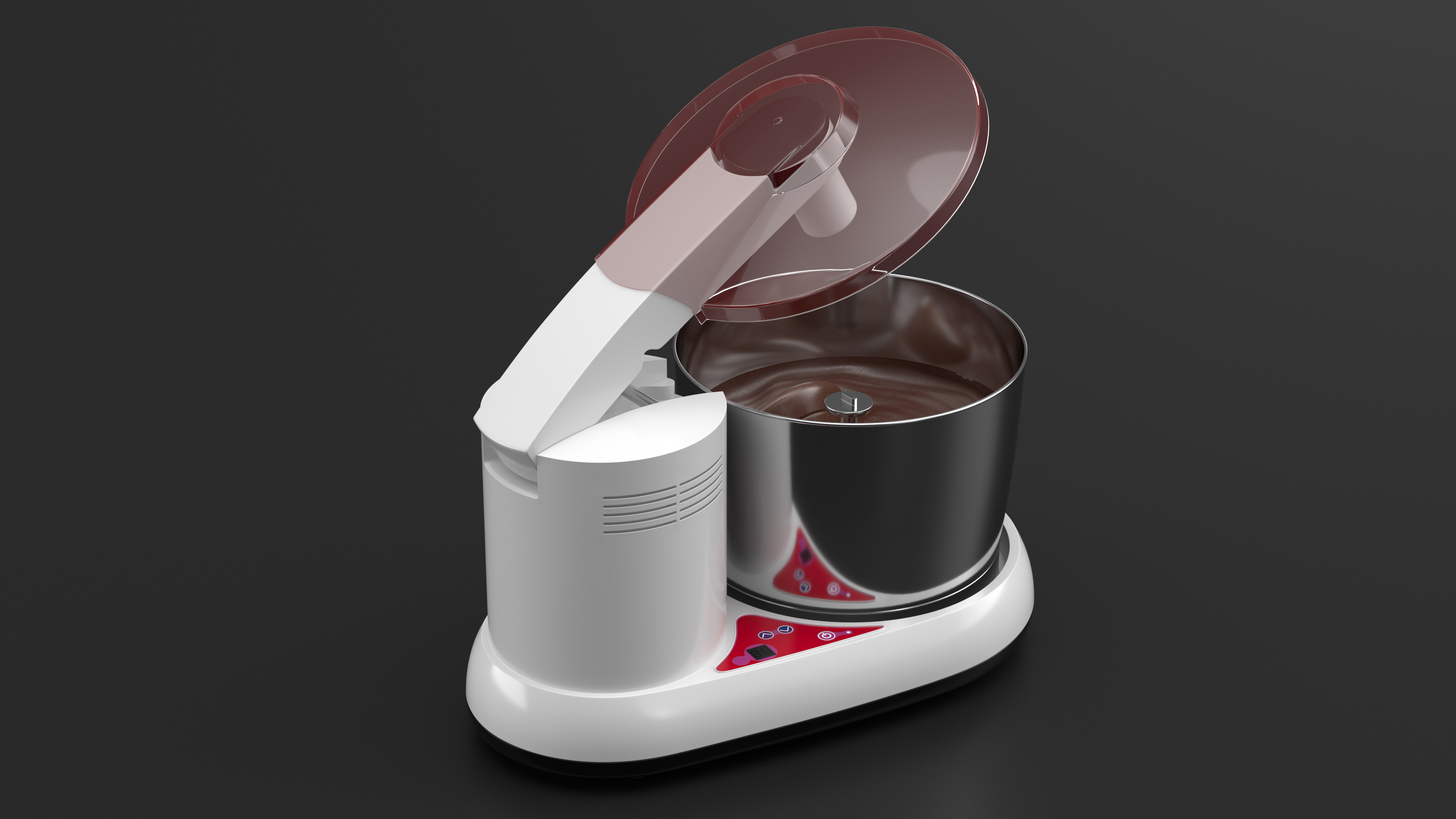 3D Chocolate Melangeur Red with Chocolate model