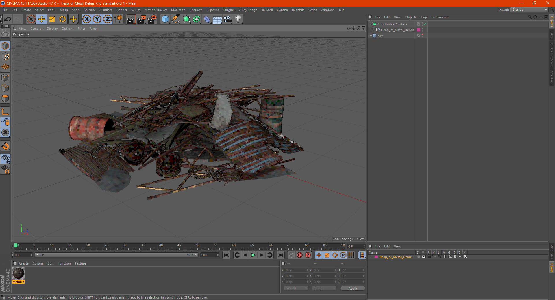 3D model Heap of Metal Debris