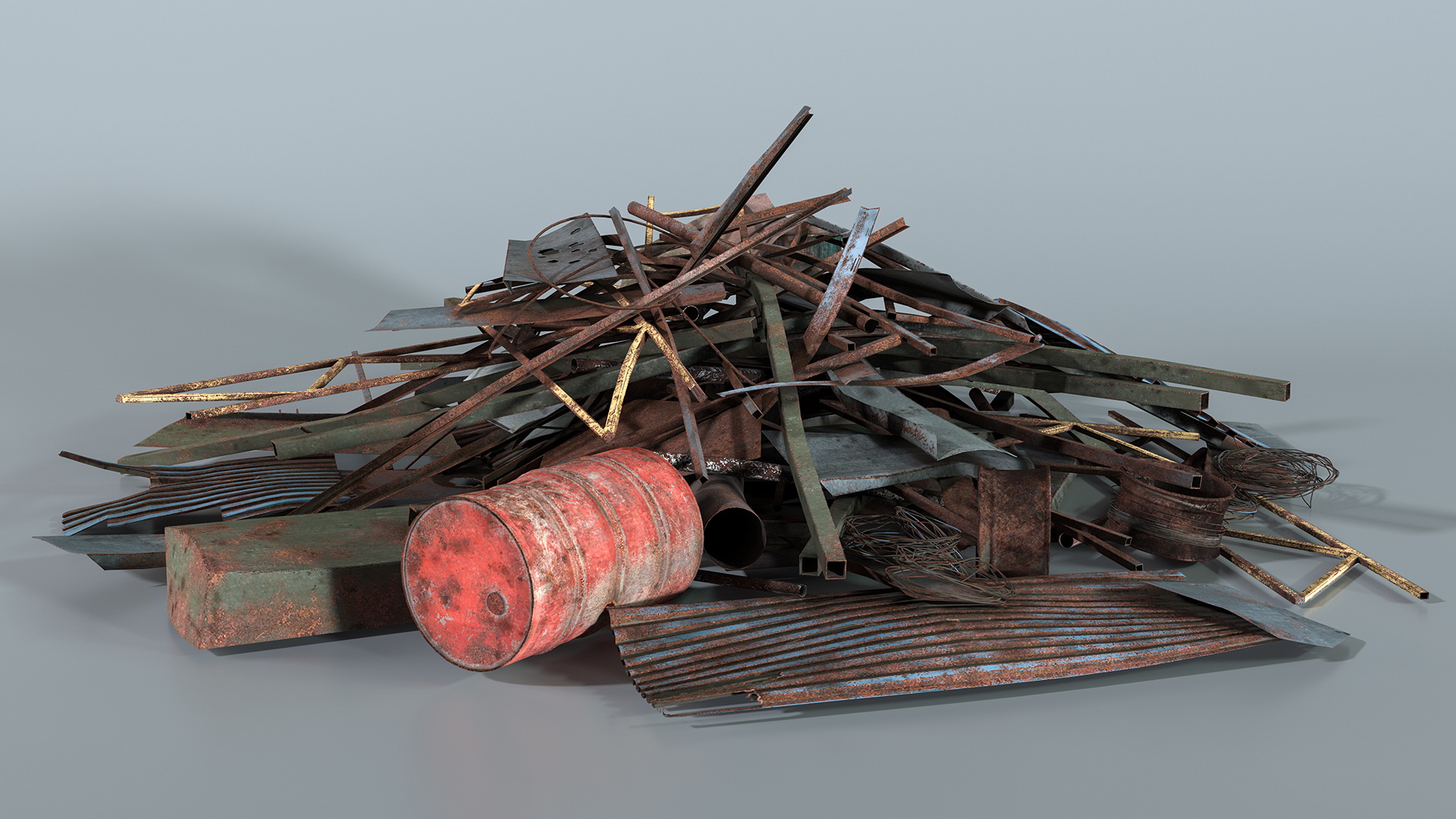 3D model Heap of Metal Debris