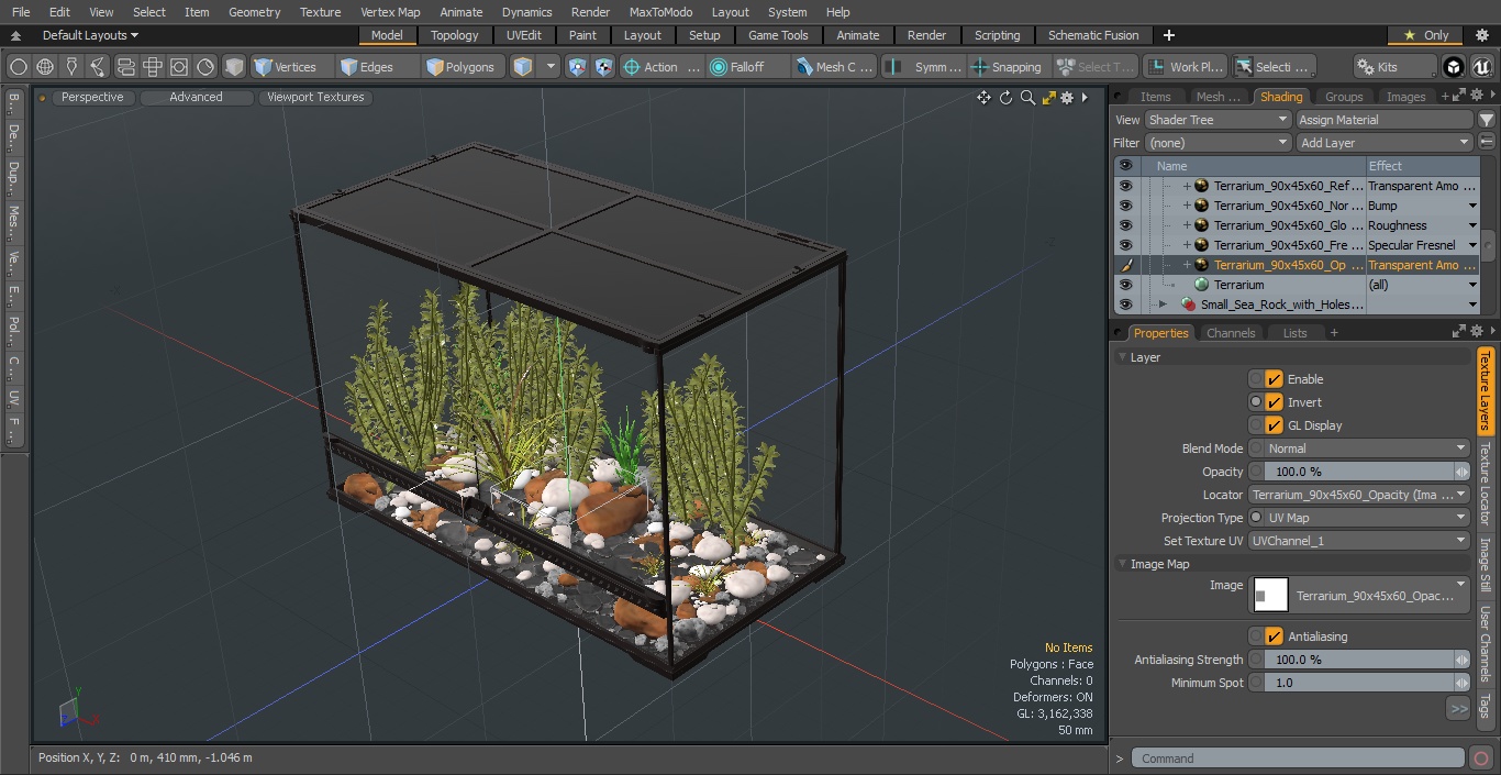 Large Terrarium with Plants Garden 3D model