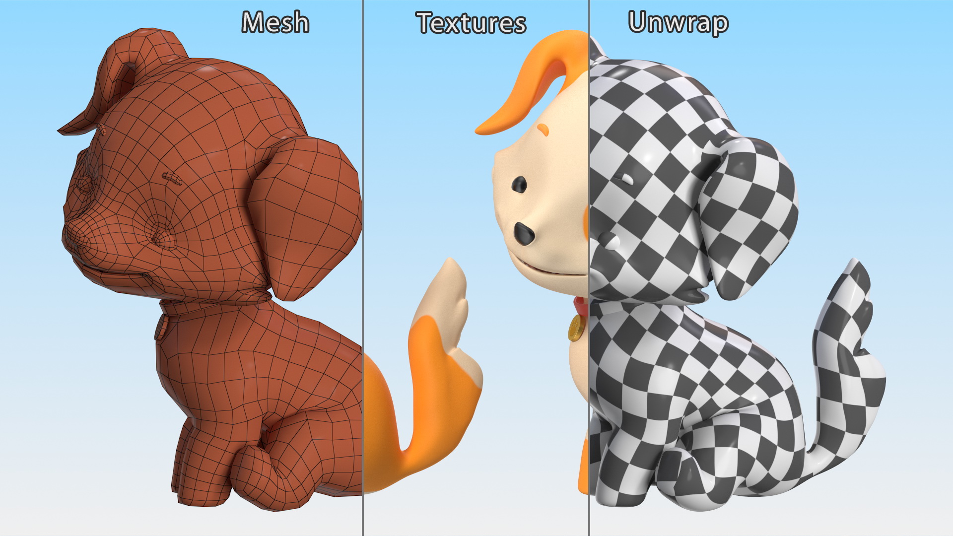 3D model Cartoon Puppy Dog Sitting Pose