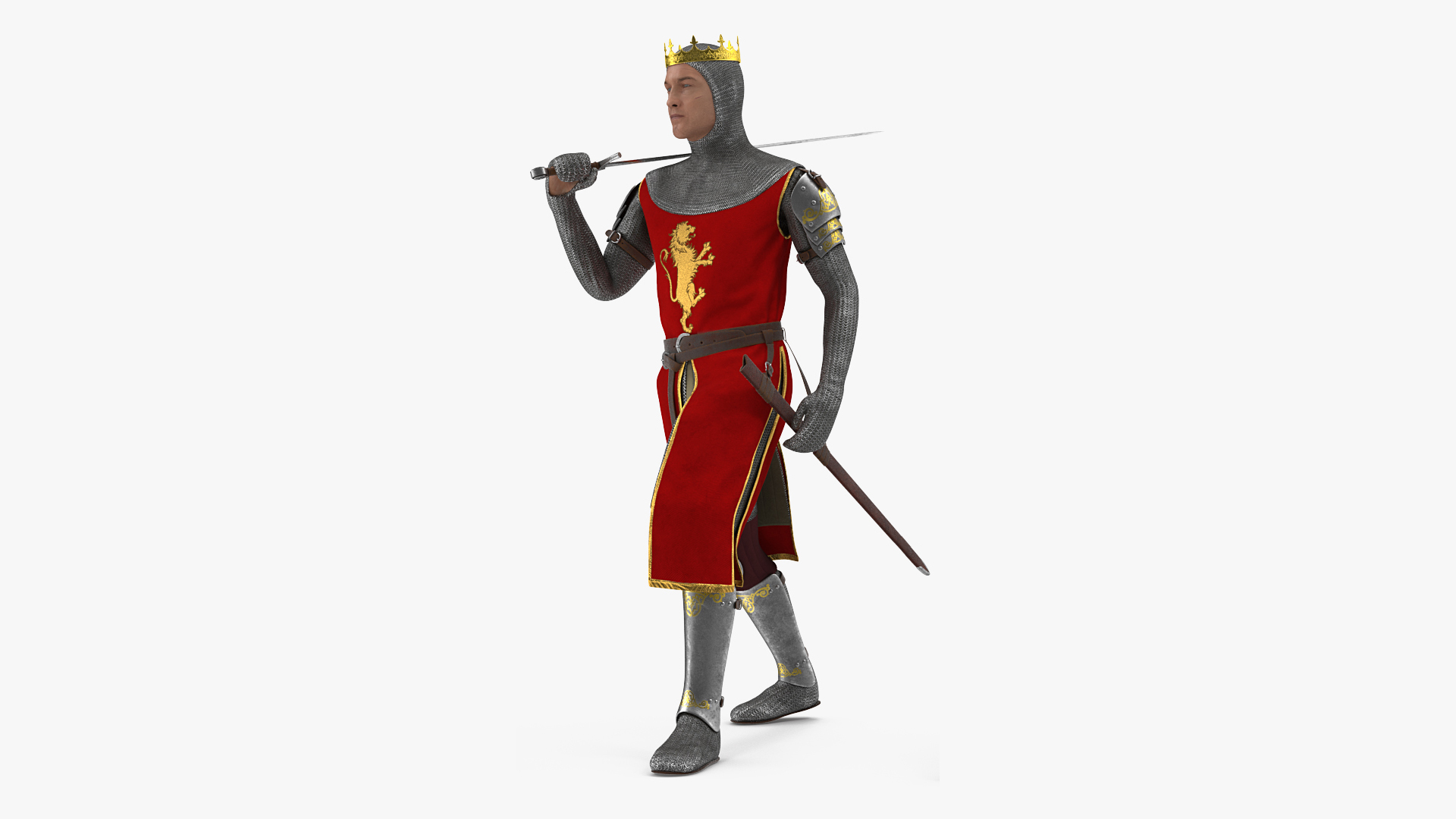 3D Crusader Knight King Rigged for Cinema 4D