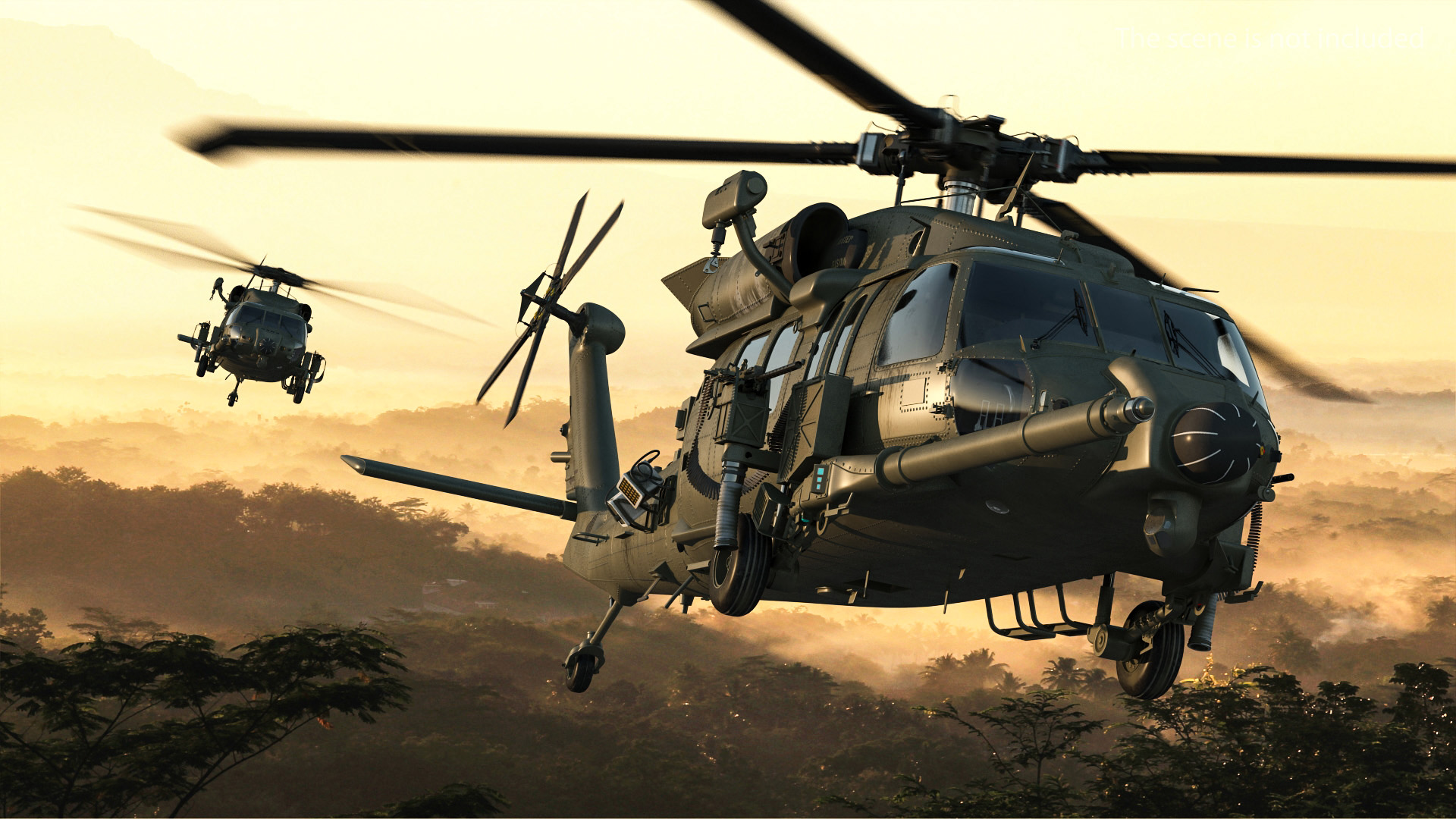 3D Combat Rescue Helicopter Sikorsky HH60 Pave Hawk model