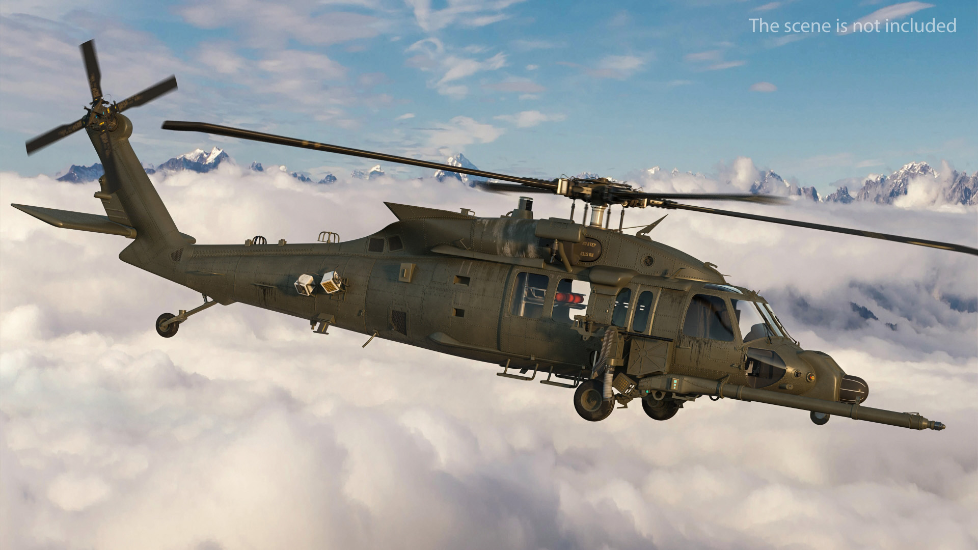3D Combat Rescue Helicopter Sikorsky HH60 Pave Hawk model