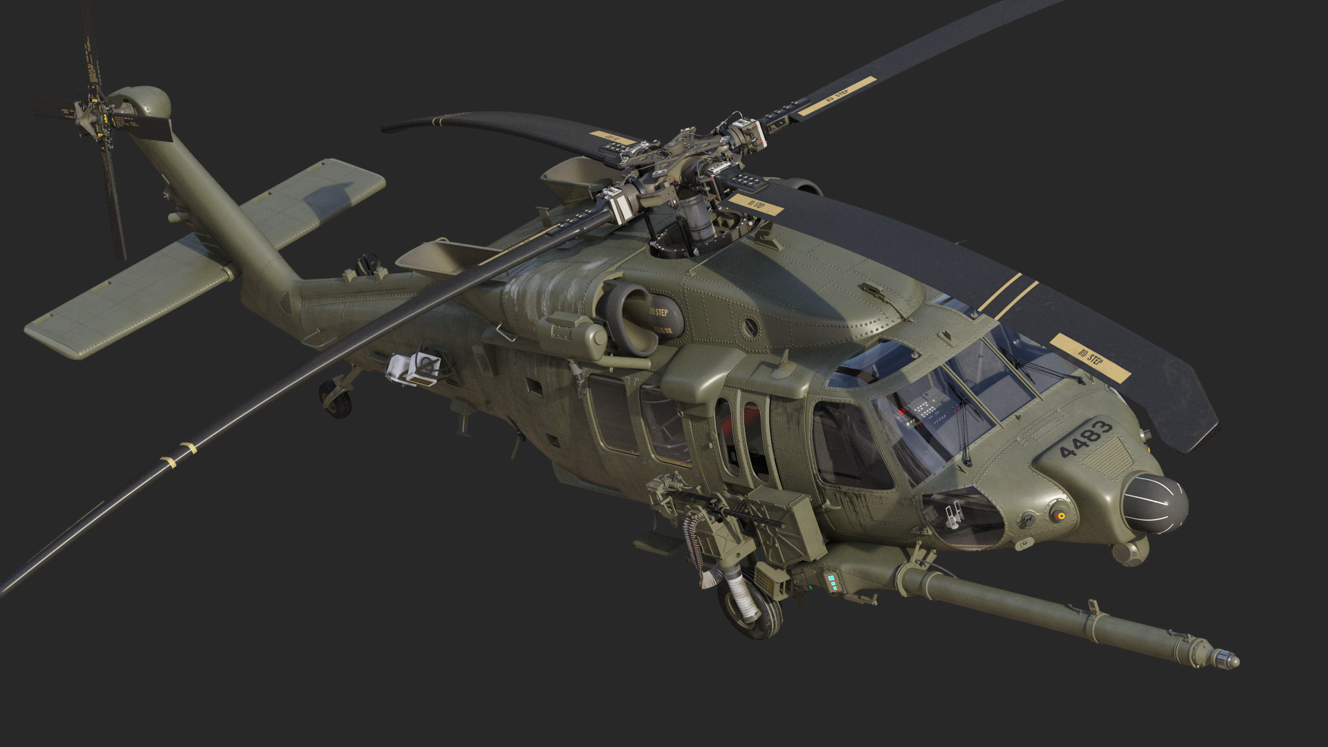 3D Combat Rescue Helicopter Sikorsky HH60 Pave Hawk model