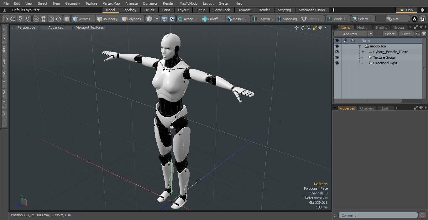 Cyborg Female TPose 3D model