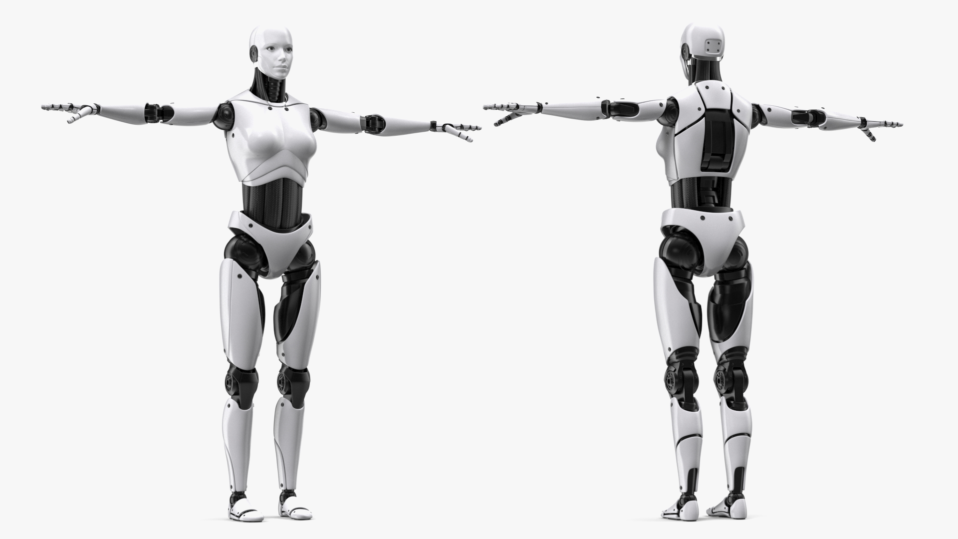 Cyborg Female TPose 3D model