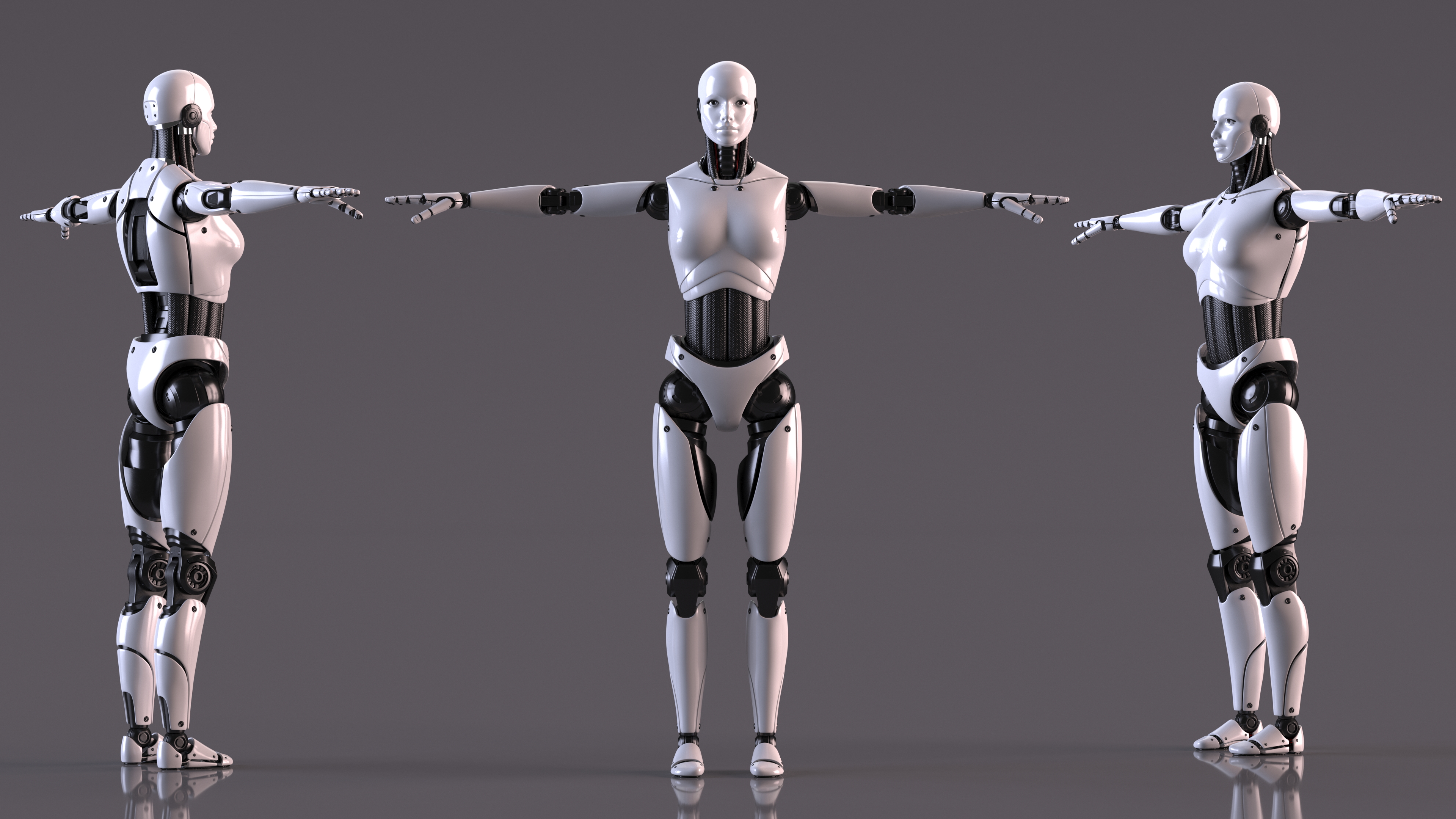 Cyborg Female TPose 3D model
