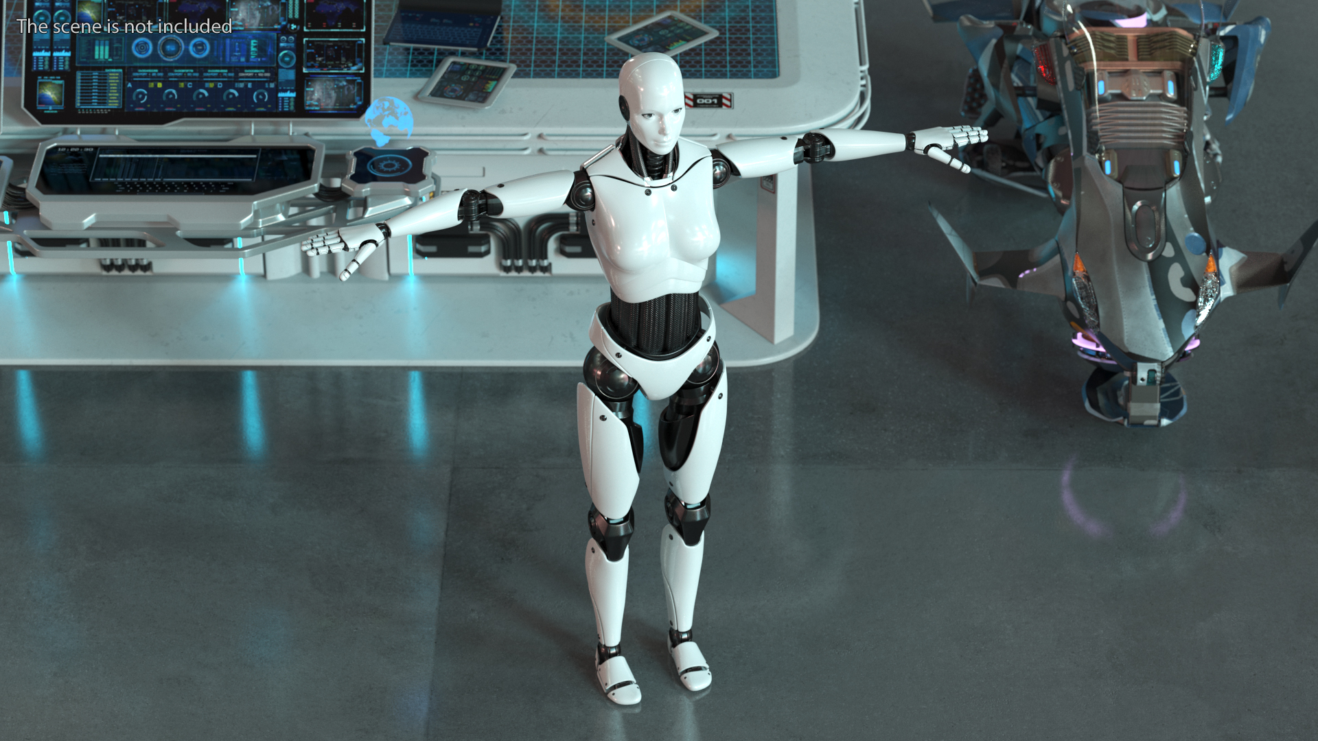 Cyborg Female TPose 3D model