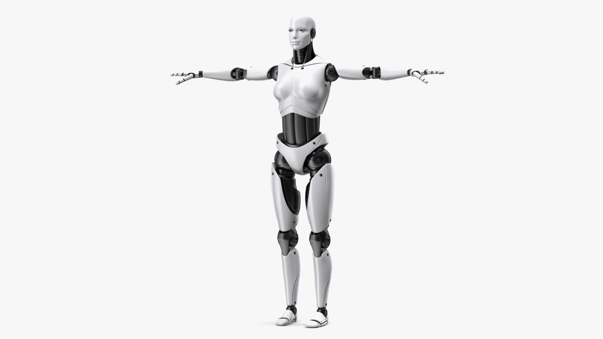 Cyborg Female TPose 3D model