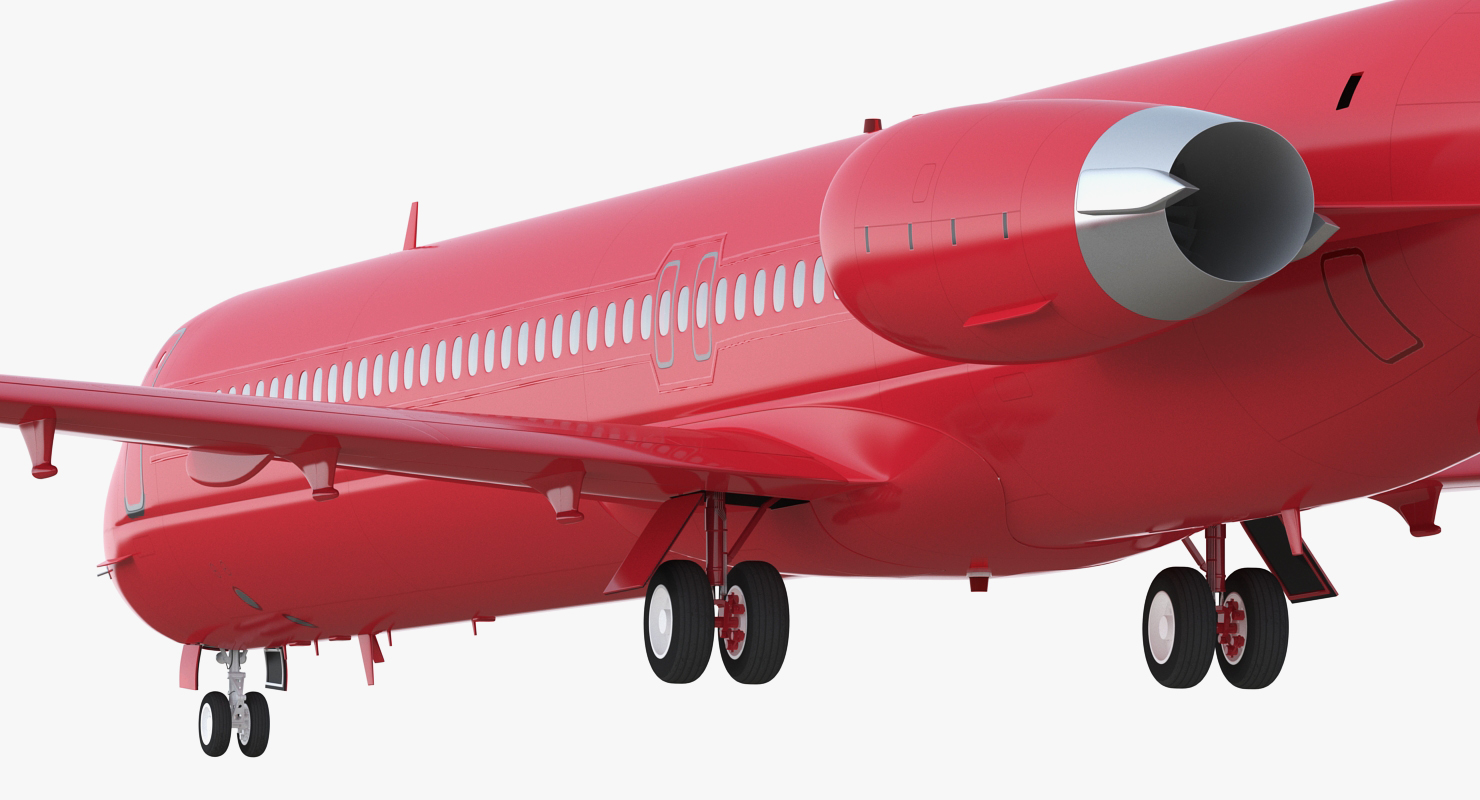 3D Airlainer Generic Red Rigged model