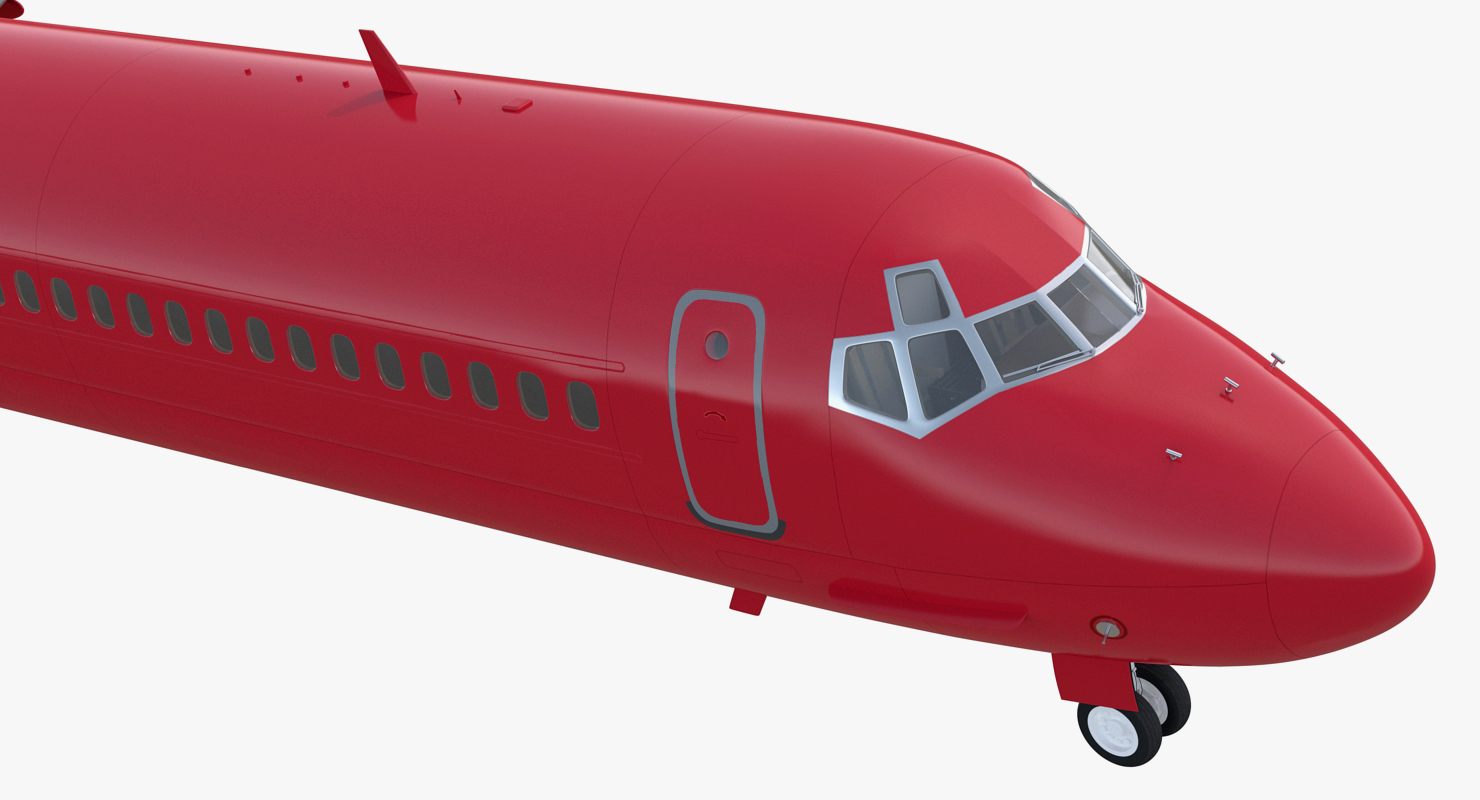 3D Airlainer Generic Red Rigged model