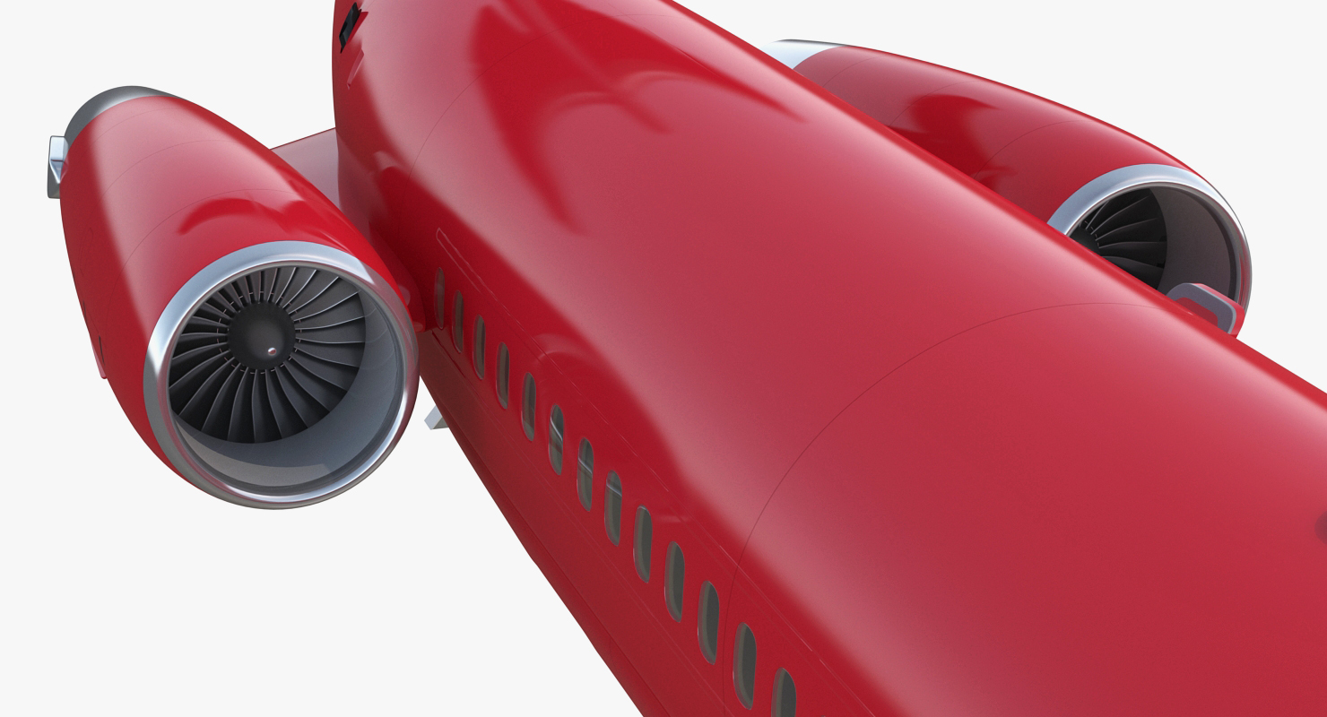 3D Airlainer Generic Red Rigged model