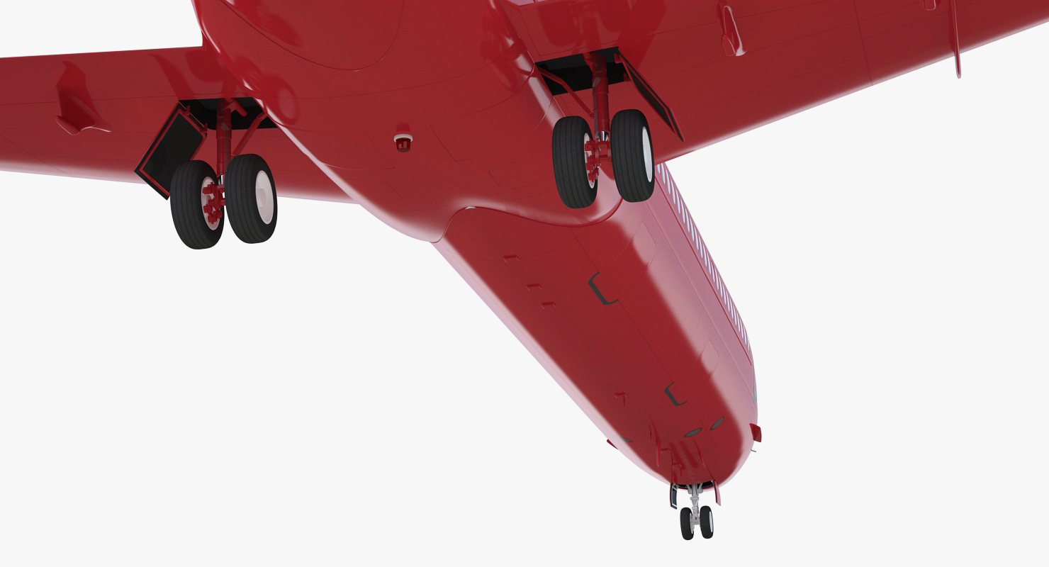 3D Airlainer Generic Red Rigged model